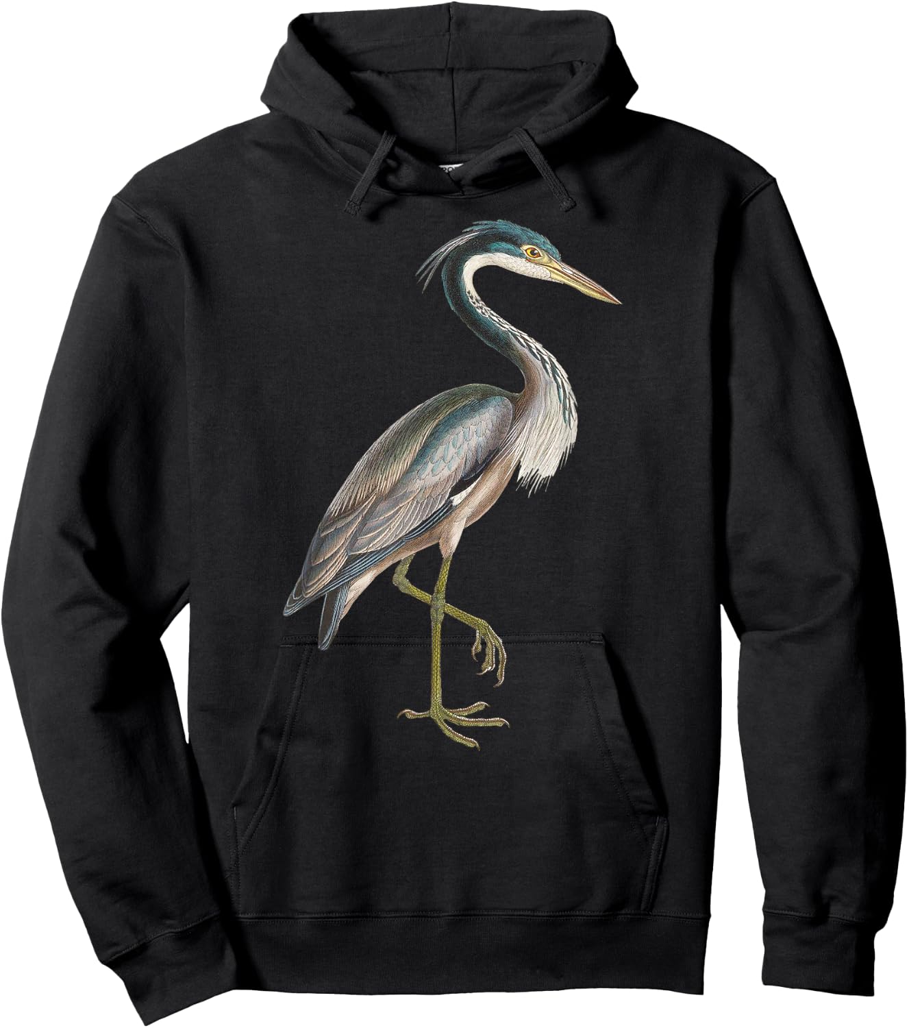 Heron Shirt Water Bird Lover Blue Heron coastal birds Hoodie - Hoodie | Black