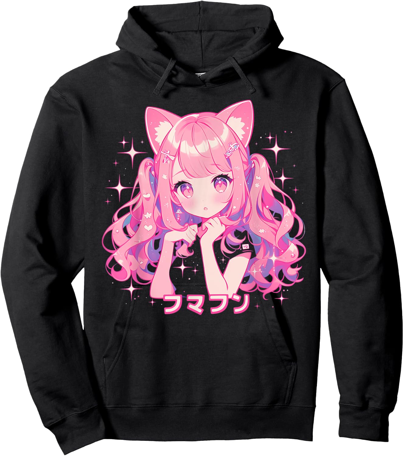 Goth Grunge Demon Anime Girl Waifu Horror Alt Aesthetic Hoodie - Hoodie | Black