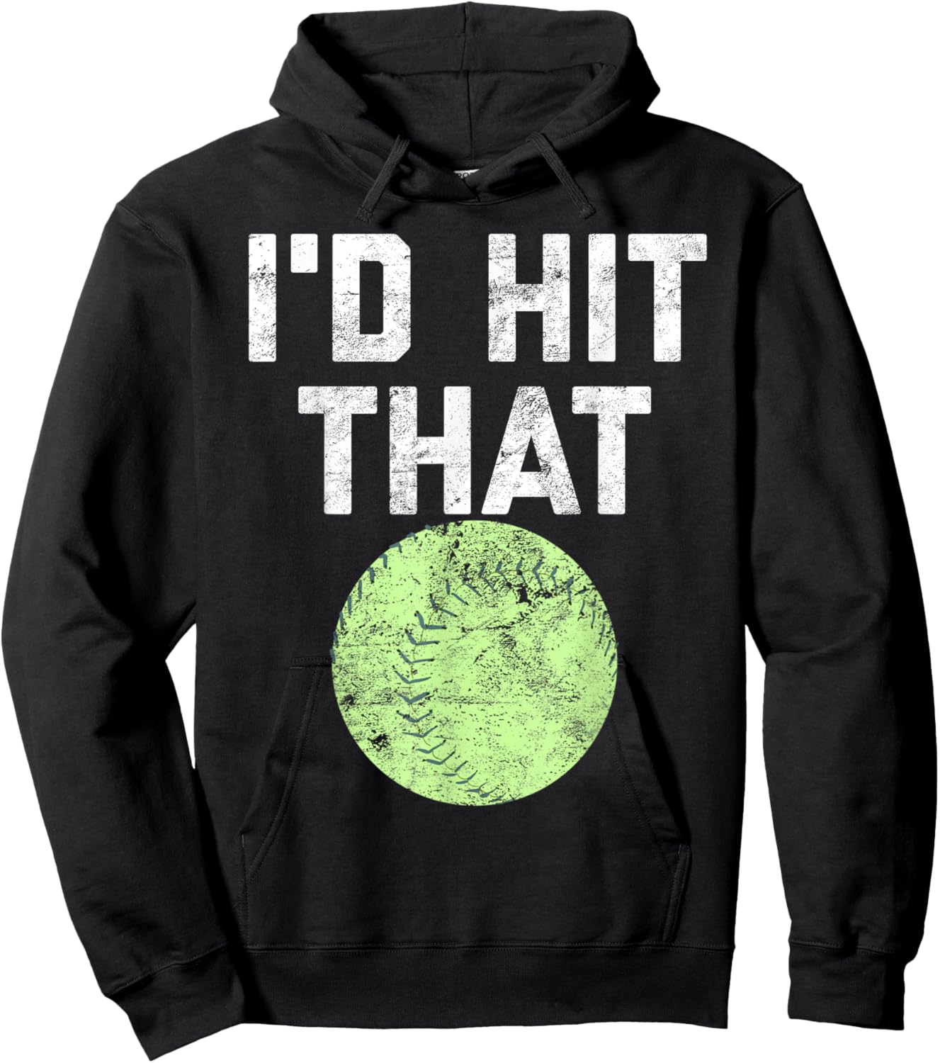 Funny Softball Shirt I'd Hit That and Men Players Hoodie - Hoodie | Black