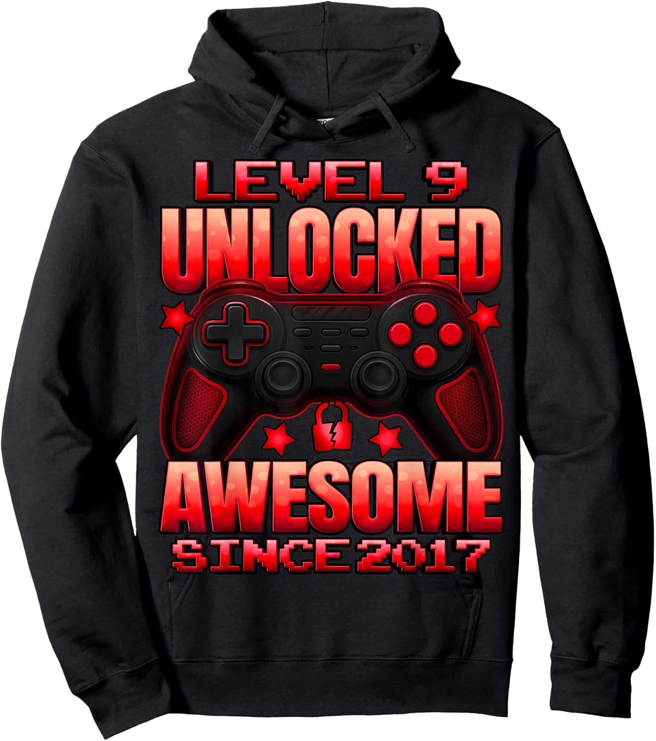 Level 9 Unlocked 9 Year Old Gifts for Boys 9th Birthday Boy Hoodie - Hoodie | Black
