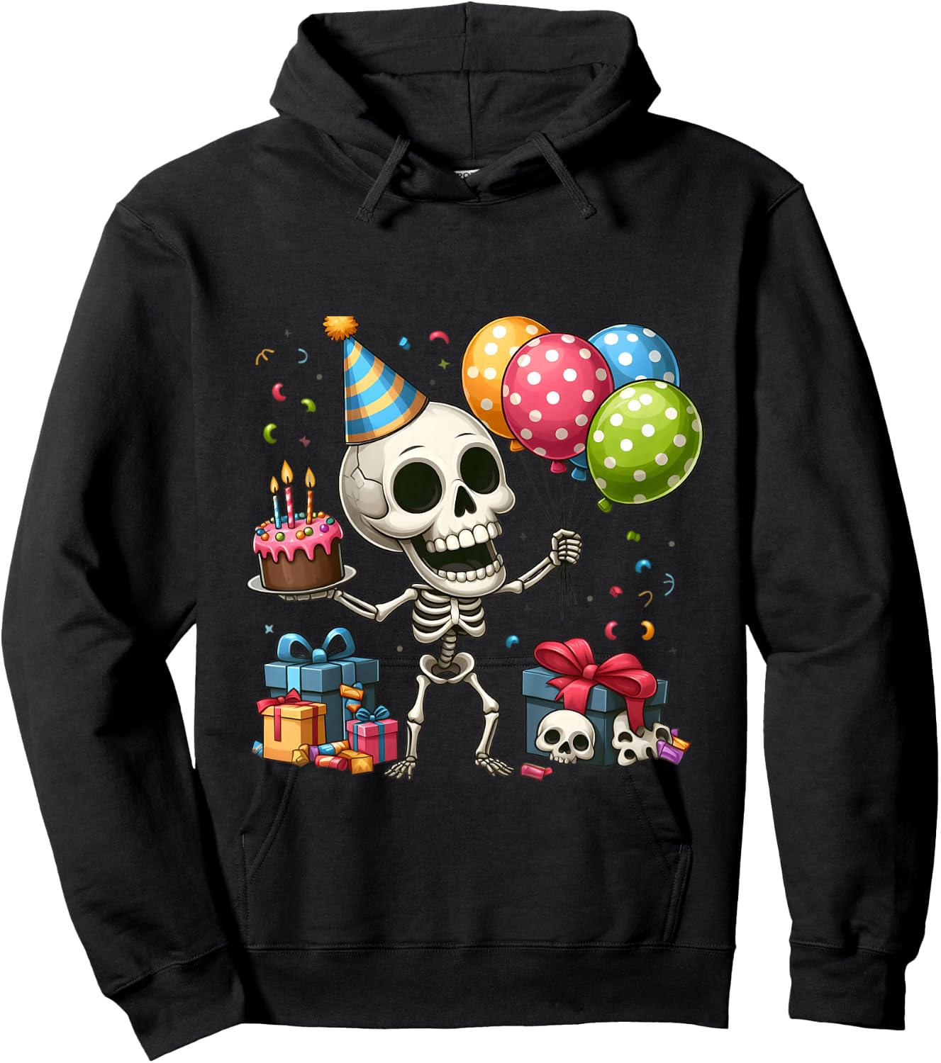 Kids Its My Birthday Party Halloween Skeleton Birthday Toddler Hoodie - Hoodie | Black