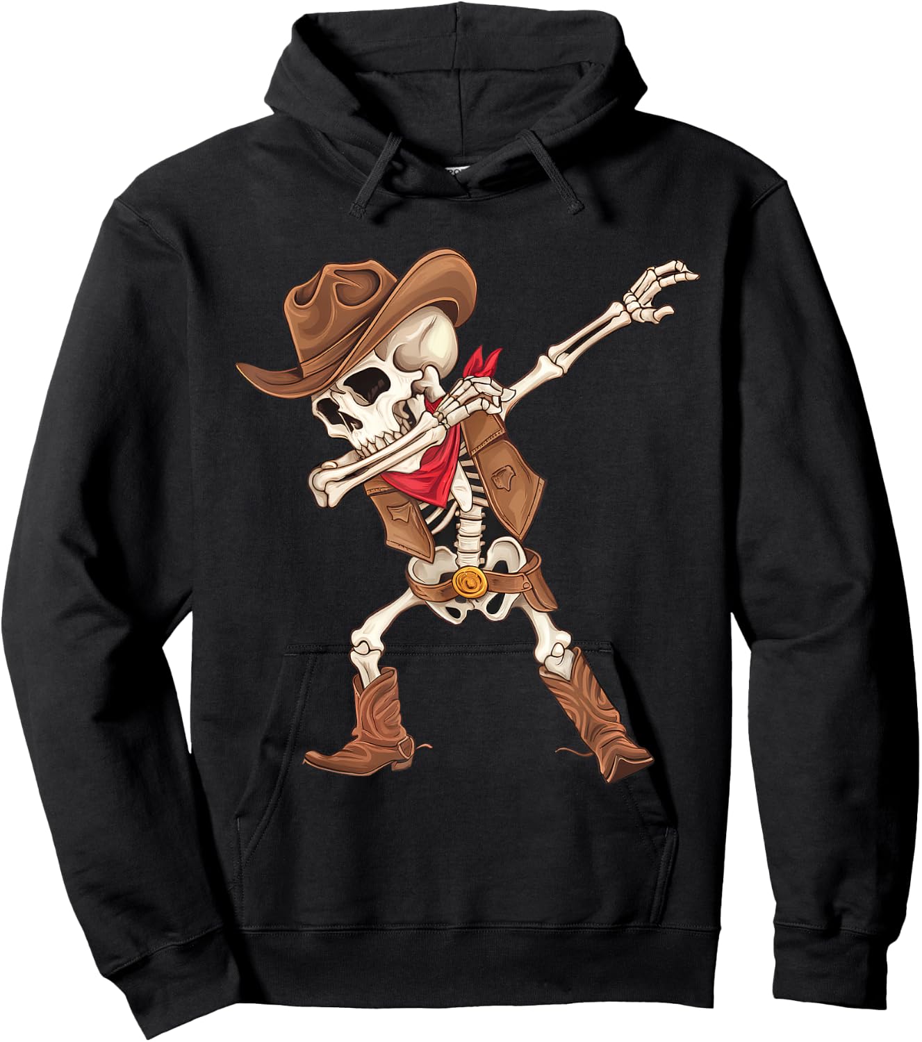 Dabbing Skeleton Cowboy Halloween Costume Boys Kids Hoodie - Hoodie | Black