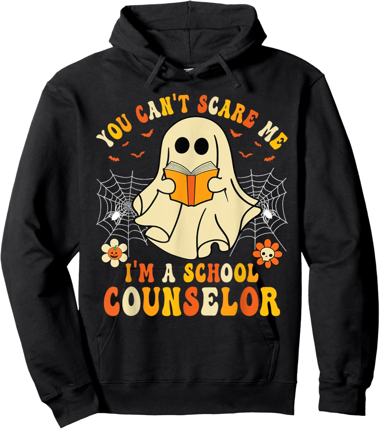 You Can't Scare Me I'm A School Counselor Halloween Ghost Hoodie - Hoodie | Black