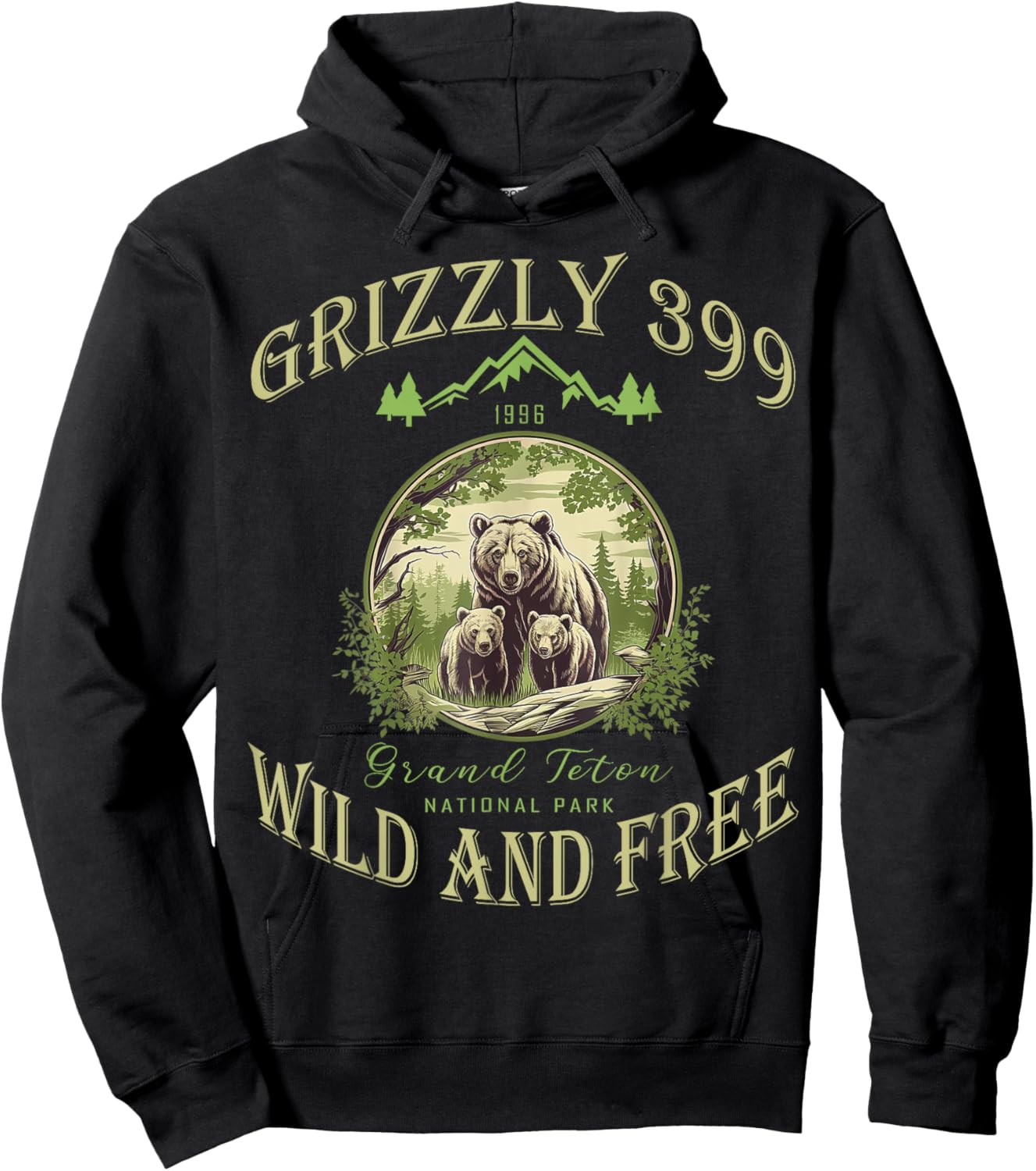 Queen Of The Teton Grizzly 399 Bear Wildlife Forest Preserve Hoodie - Hoodie | Black