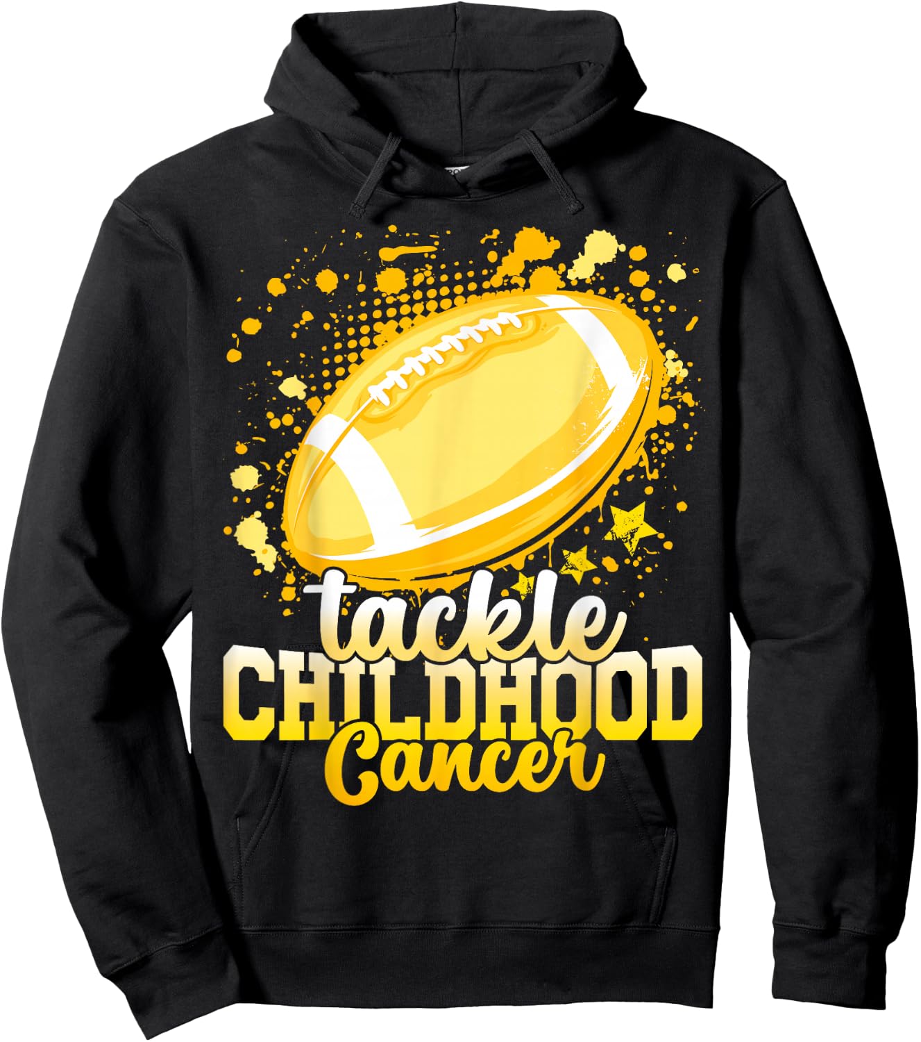 Tackle Childhood cancer football childhood cancer awareness Hoodie - Hoodie | Black