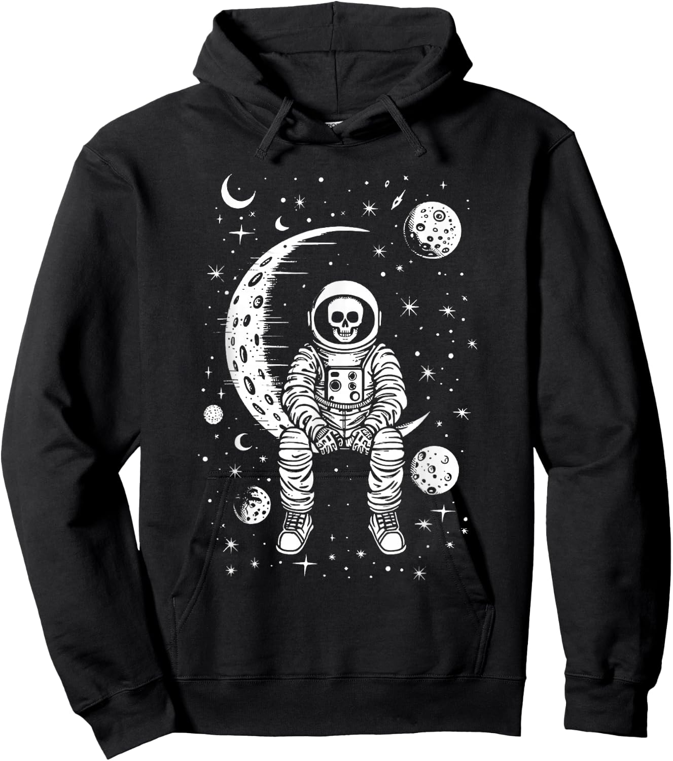 Skeleton Astronaut Halloween Costume Men Women Kids Boys Hoodie - Hoodie | Black