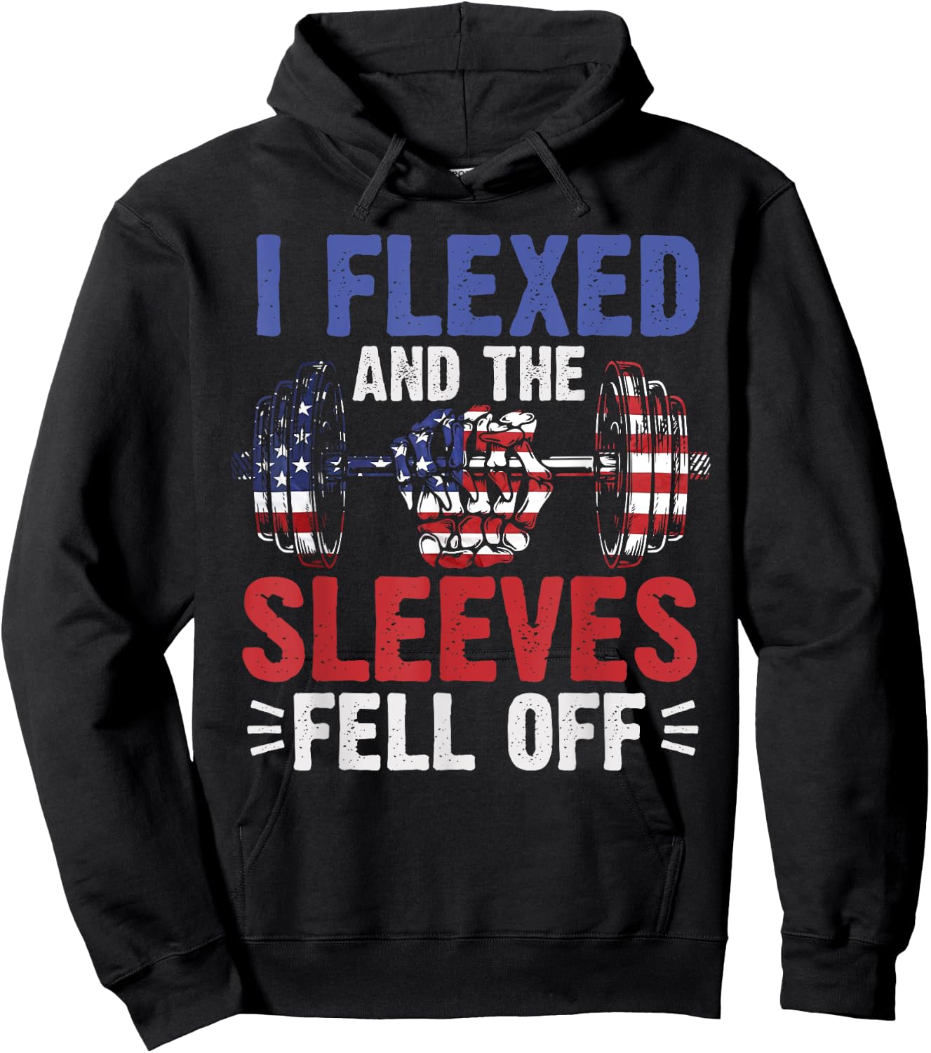 I Flexed and The Sleeves Fell Off Funny Fitness Gymer Hoodie - Hoodie | Black