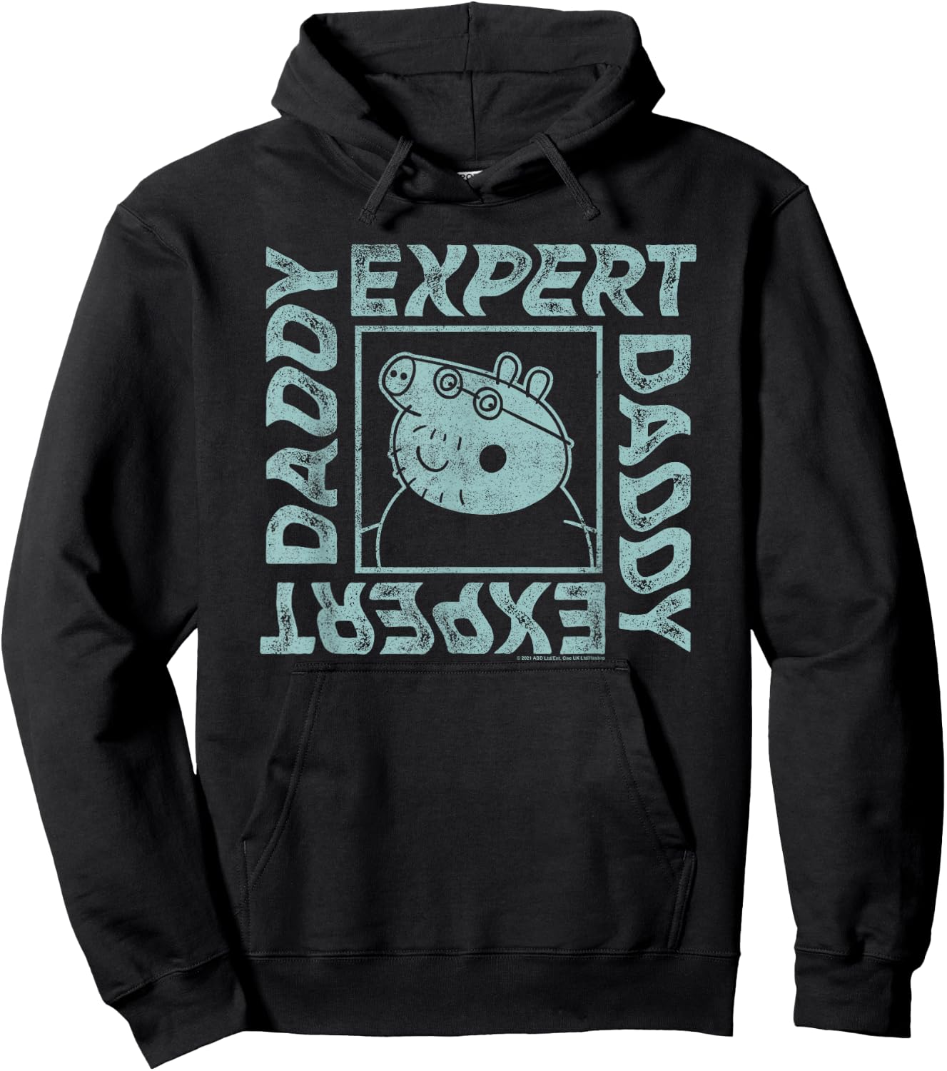 Peppa Pig Father's Day Expert Daddy Vintage Faded Box Logo Hoodie - Hoodie | Black
