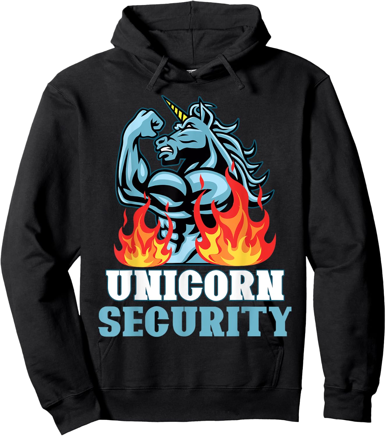 Unicorn Security Funny Unicorns Rainbow Lover Graphic Hoodie - Hoodie | Black