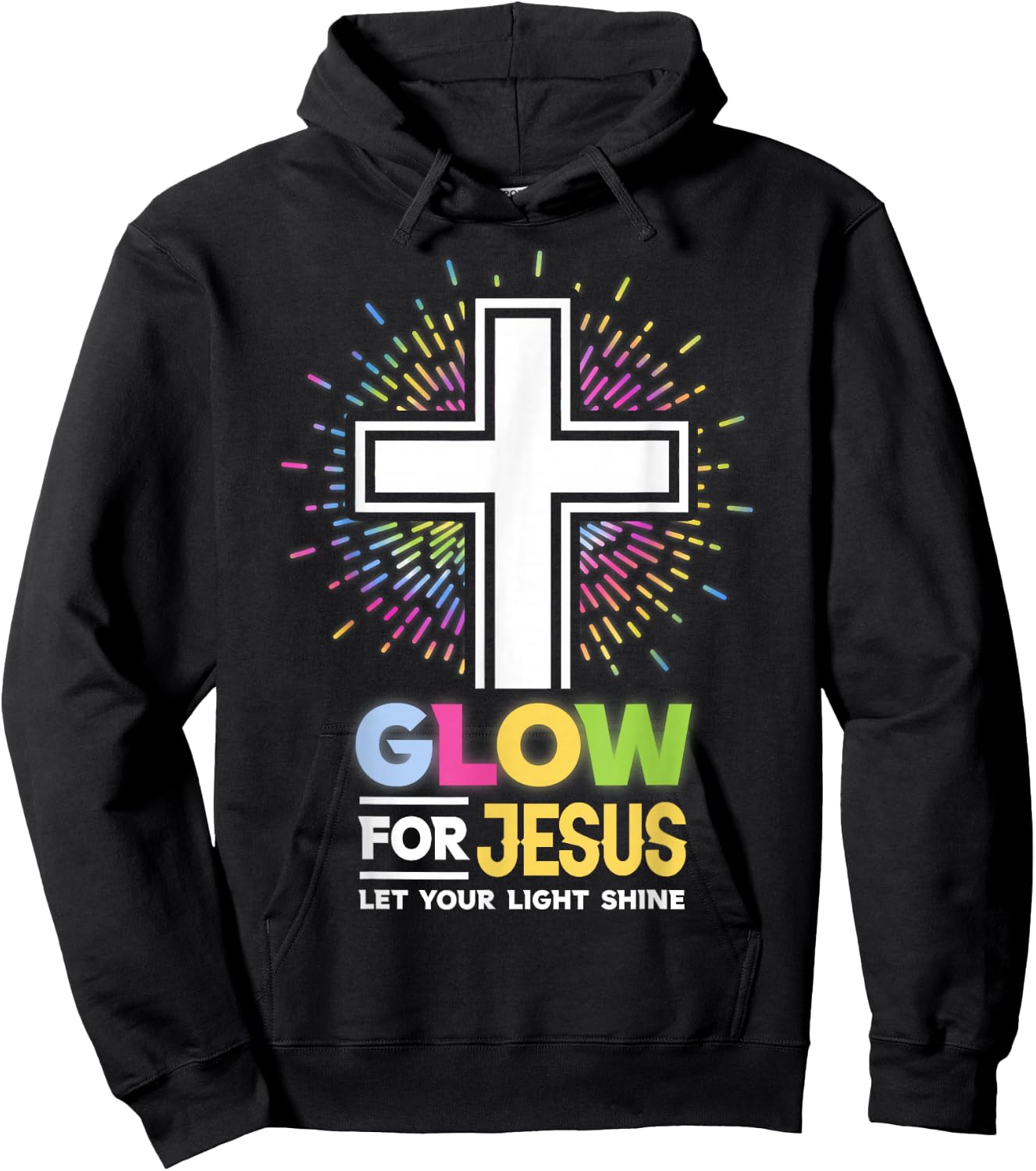 Glow for Jesus Christian Cross Jesus Christ Bible Lover Hoodie - Hoodie | Black