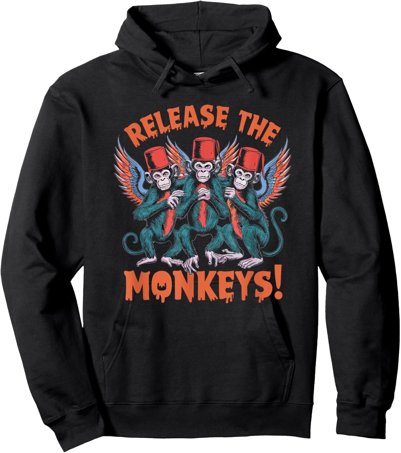 Release The Monkeys, Flying Monkeys Halloween Hoodie - Hoodie | Black
