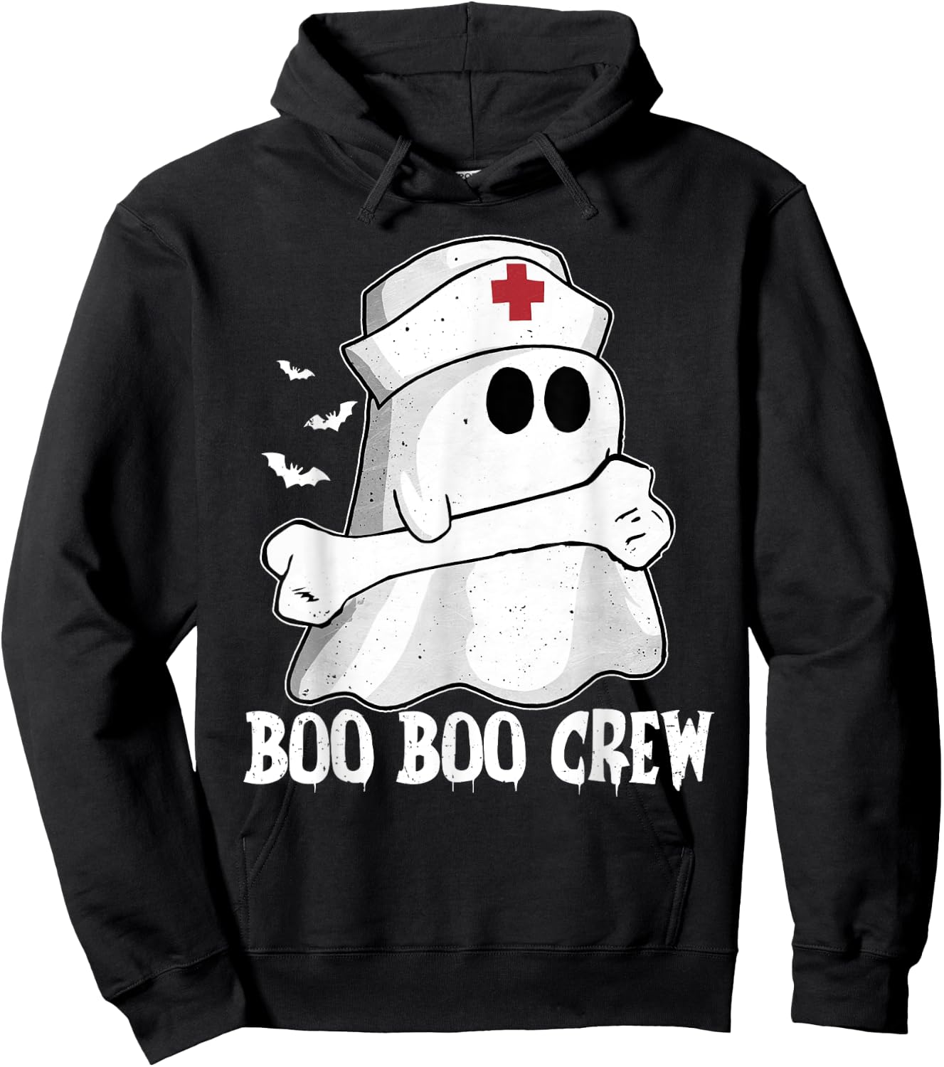 Funny Boo Crew Nurse Shirt Nurse Ghost Women Halloween Hoodie - Hoodie | Black