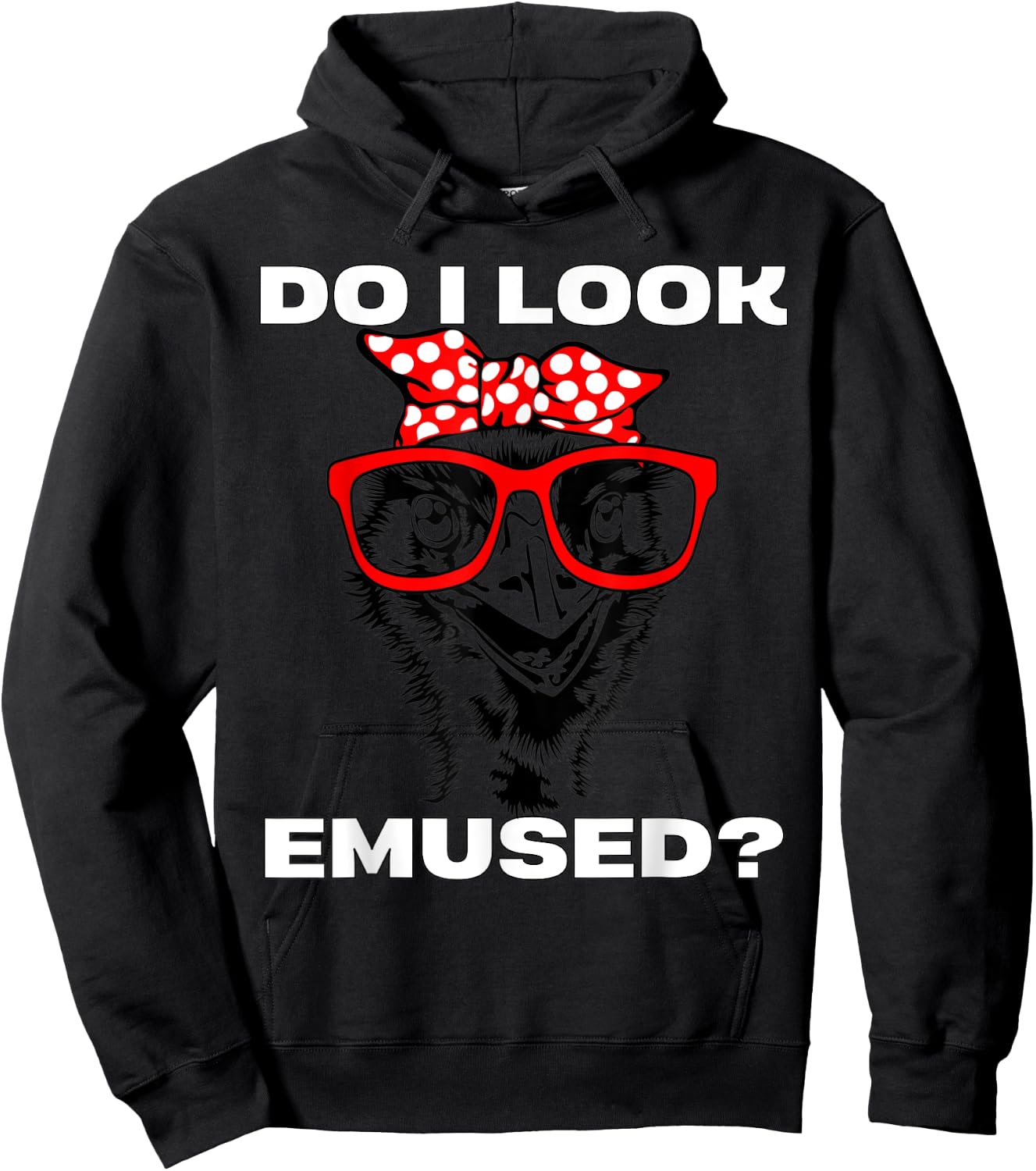 Funny Emu Bird Mom Pun Do I Look Emused Amused Hoodie - Hoodie | Black