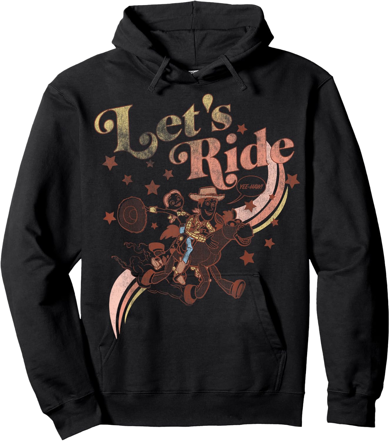 Disney Pixar Toy Story Jessie & Woody Let's Ride Gradient Hoodie - Hoodie | Black