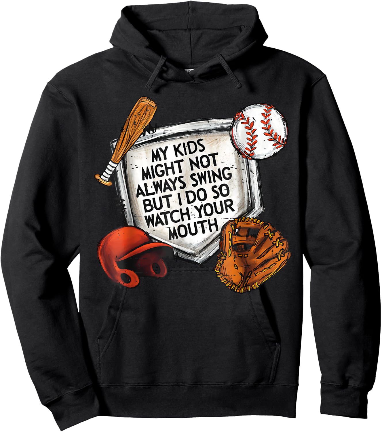 My Kid May Not Always Swing But I Do So Watch Your Mouth Kid Hoodie - Hoodie | Black