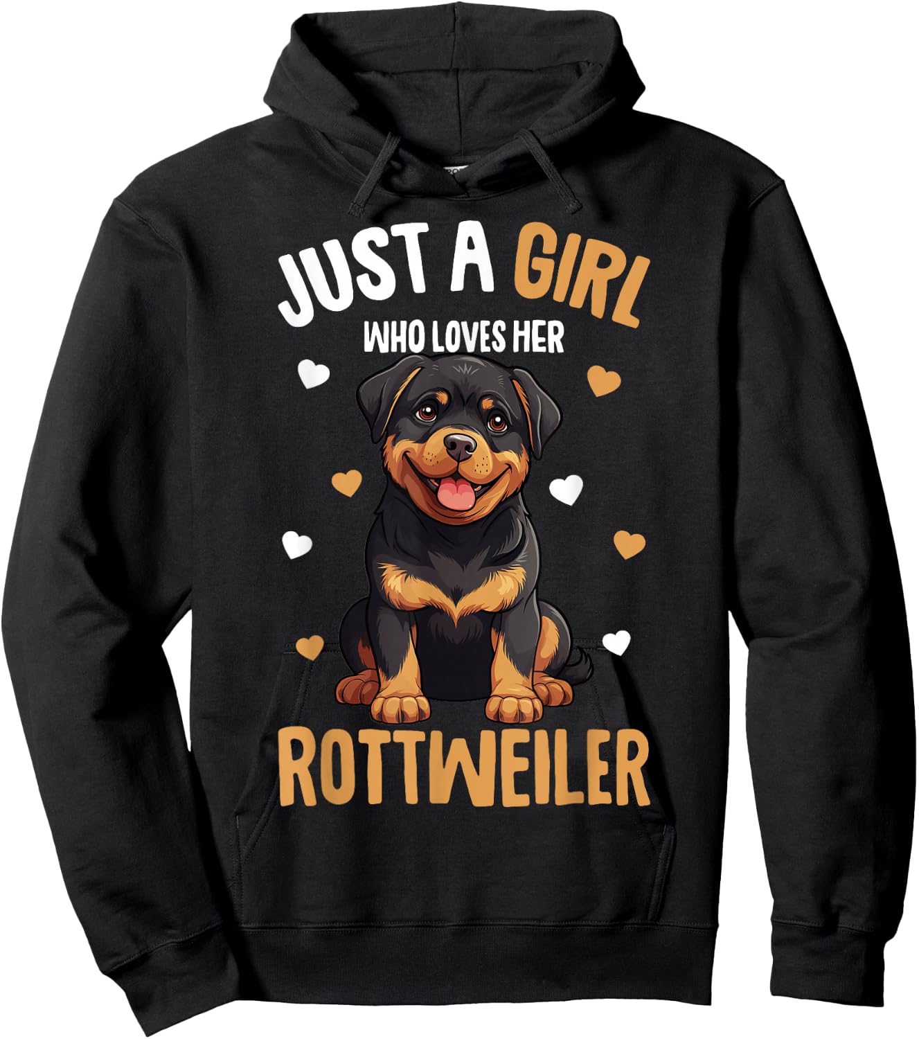 Just a Girl who Loves her Rottweiler Dog Kids Hoodie - Hoodie | Black