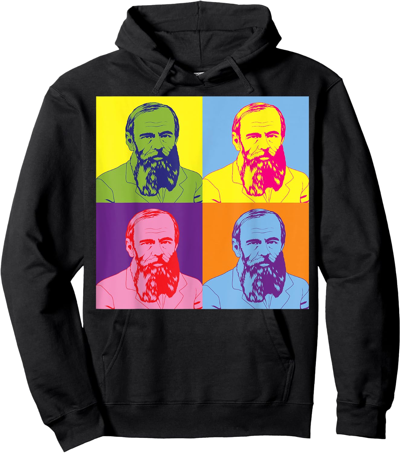 Russian Writer Pop Art Fyodor Dostoevsky Hoodie - Hoodie | Black