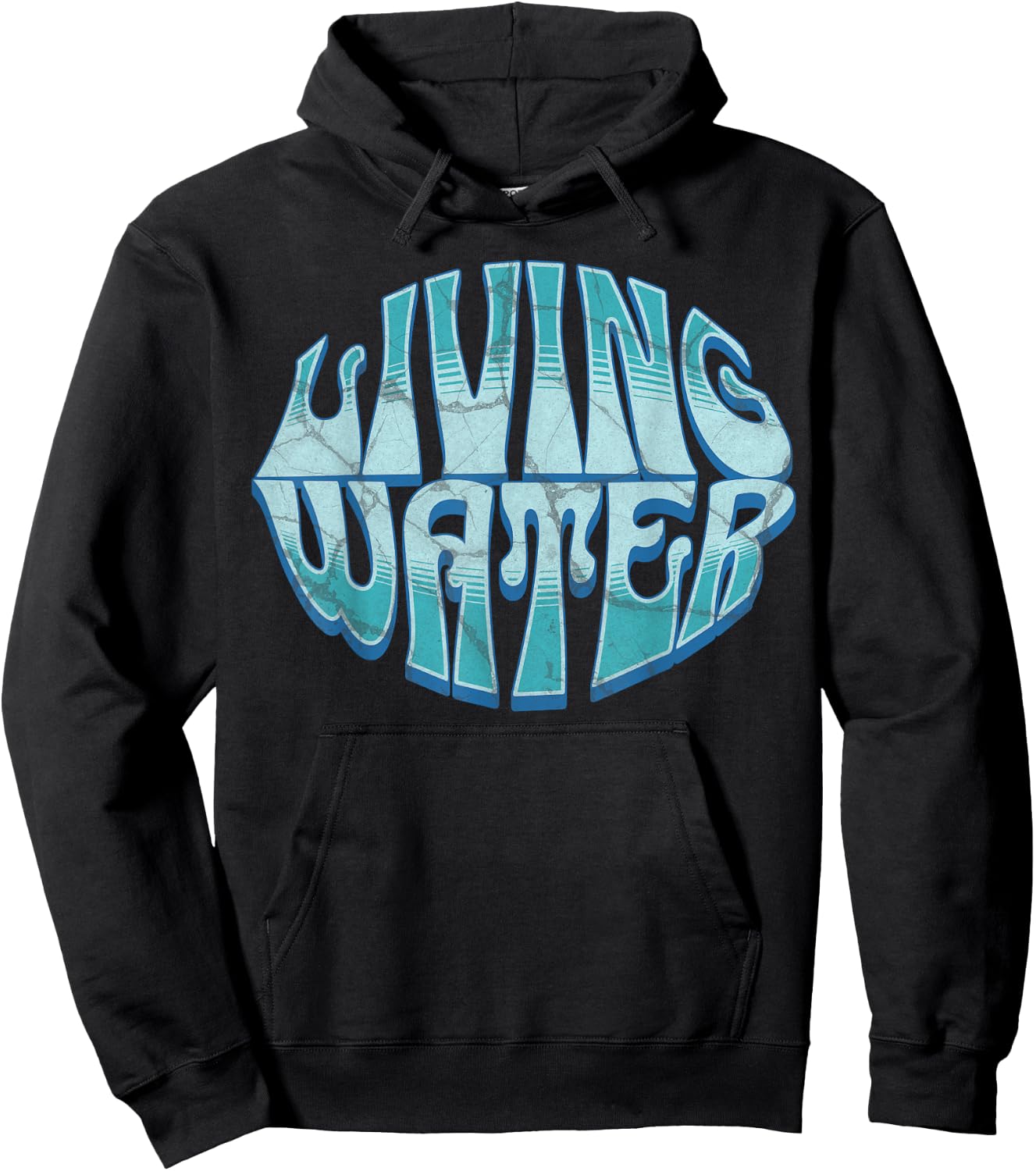 Living Water Bible Verse Cool Blue Groovy Christian Clothing Hoodie - Hoodie | Black