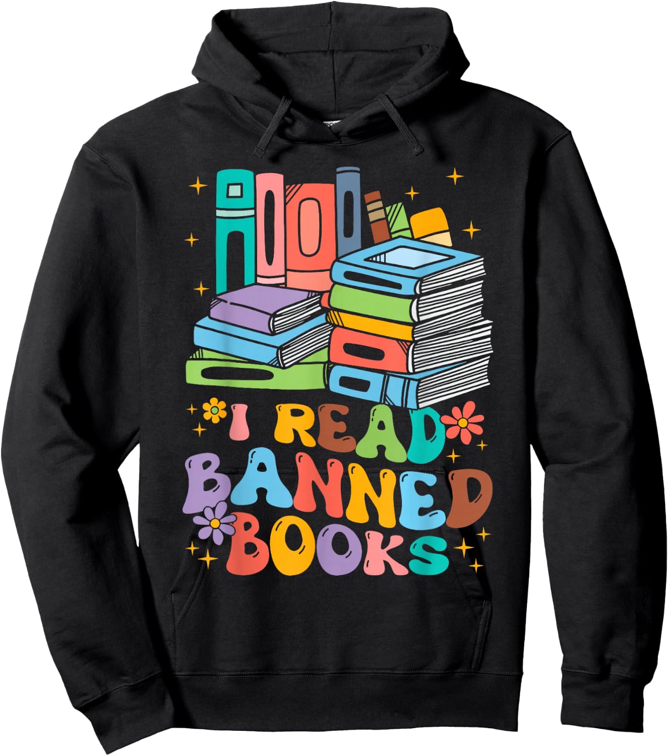 Vintage Retro I Read Banned Books Funny Book Lover Bookworm Hoodie - Hoodie | Black