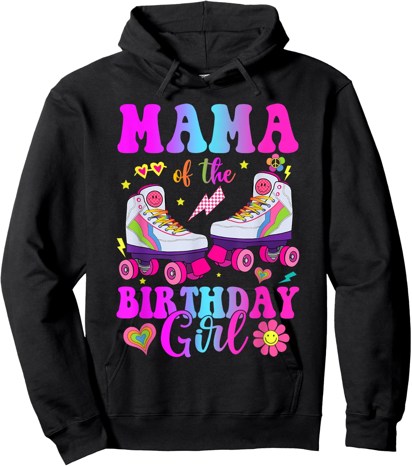 Let's Roll Mama of the Birthday girl Roller Skate Birthday Hoodie - Hoodie | Black