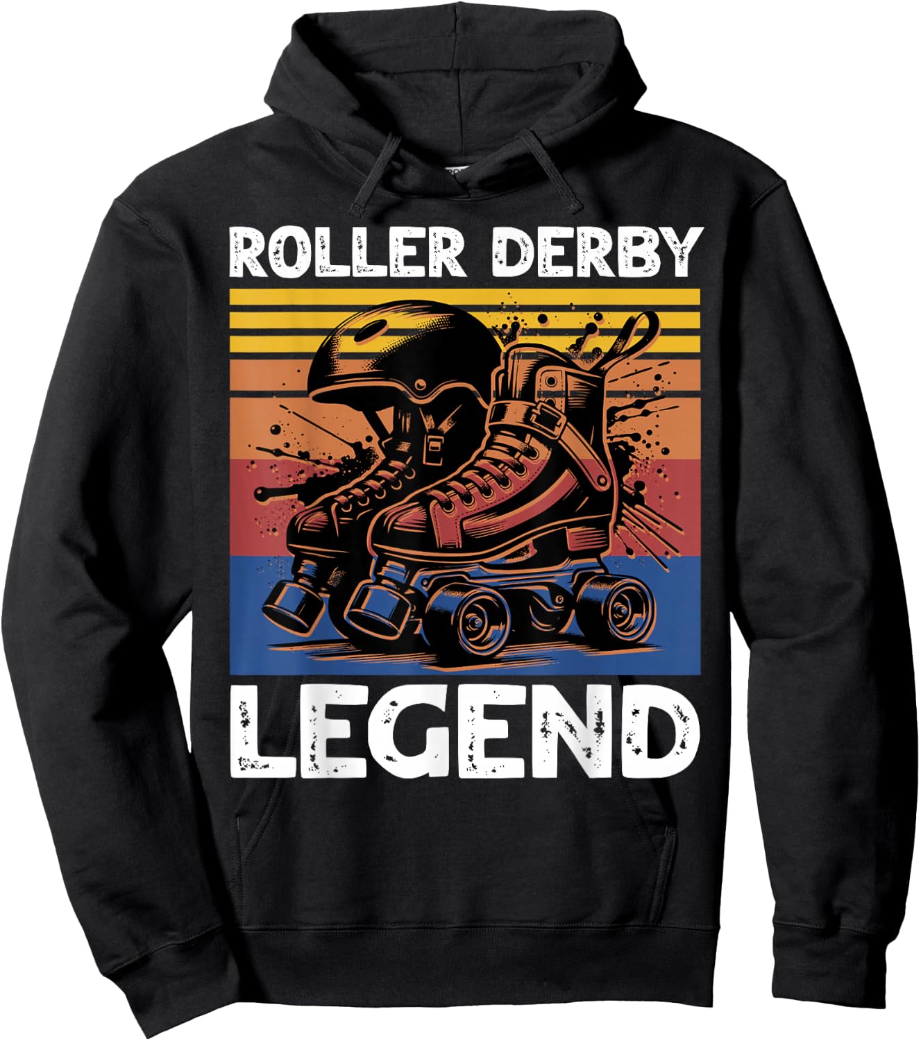 Roller Derby Legend Roller Skates Playing Roller Derby Hoodie - Hoodie | Black