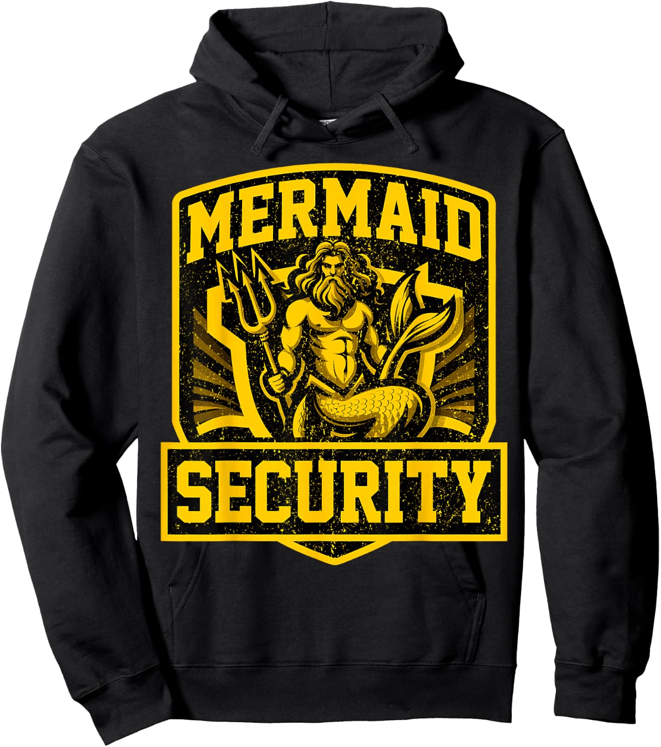 Dad Swimming Father Swimmer I Mermaid Security I Swim Hoodie - Hoodie | Black