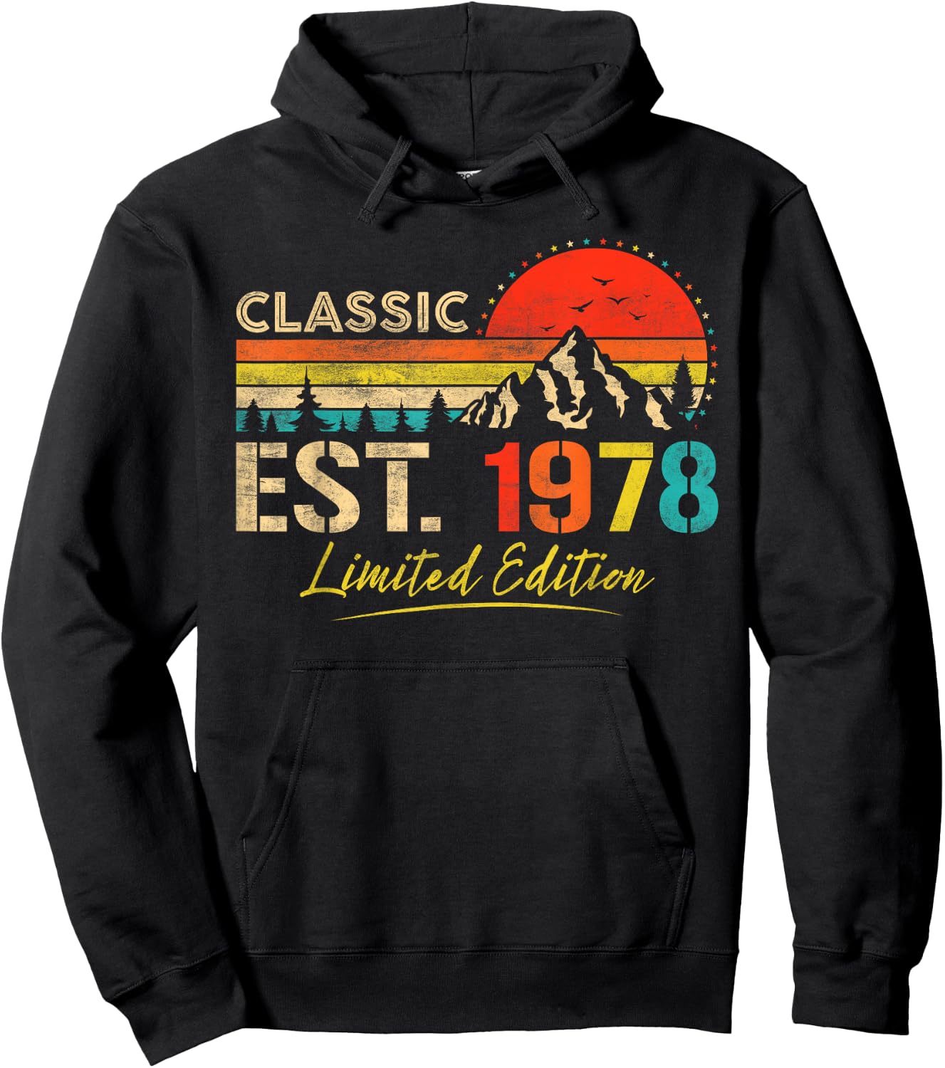 Classic Est 1978 Limited Edition Men Women Vintage Birthday Hoodie - Hoodie | Black