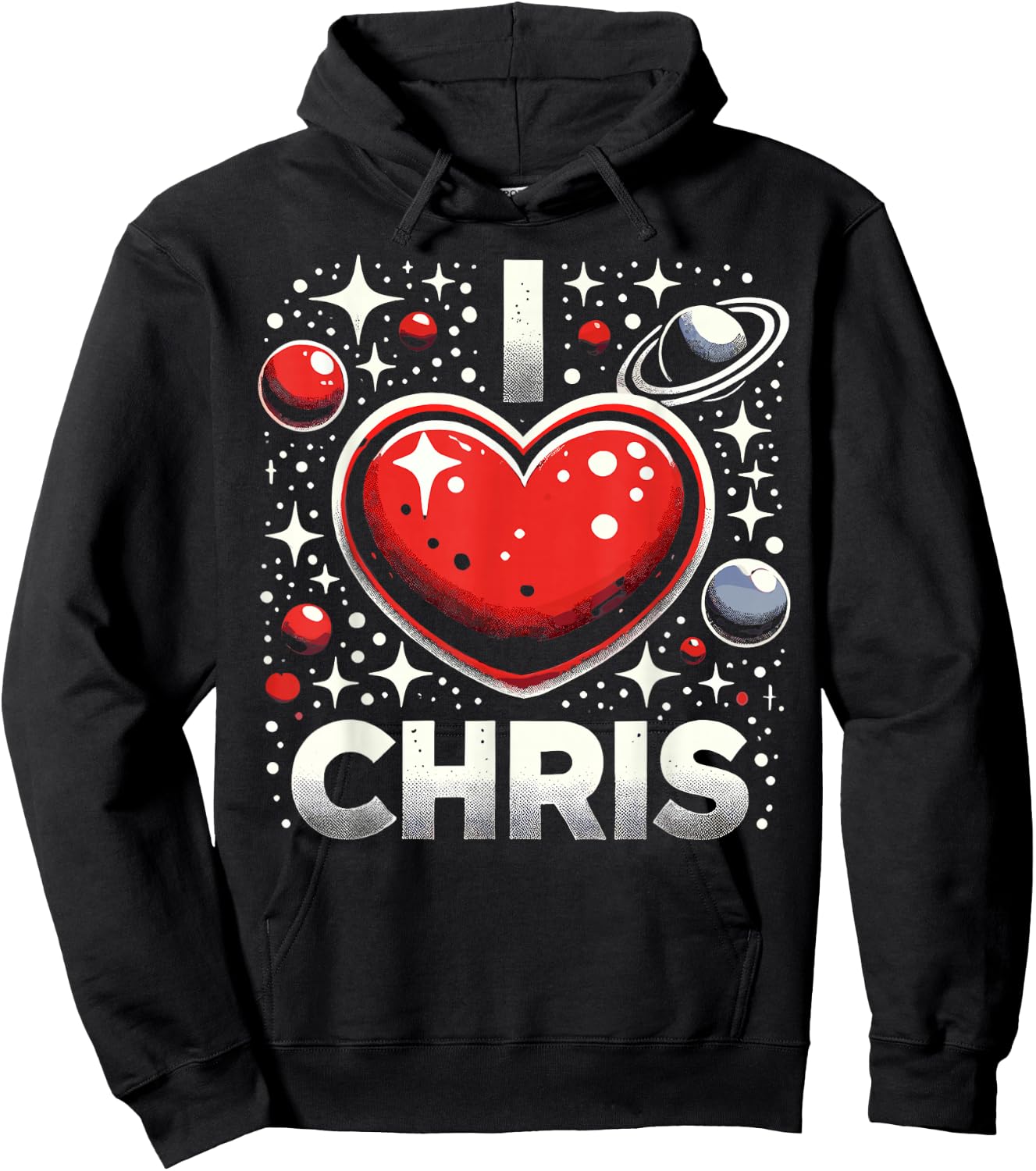 I Love Chris Red Heart I Heart Chris Hoodie - Hoodie | Black