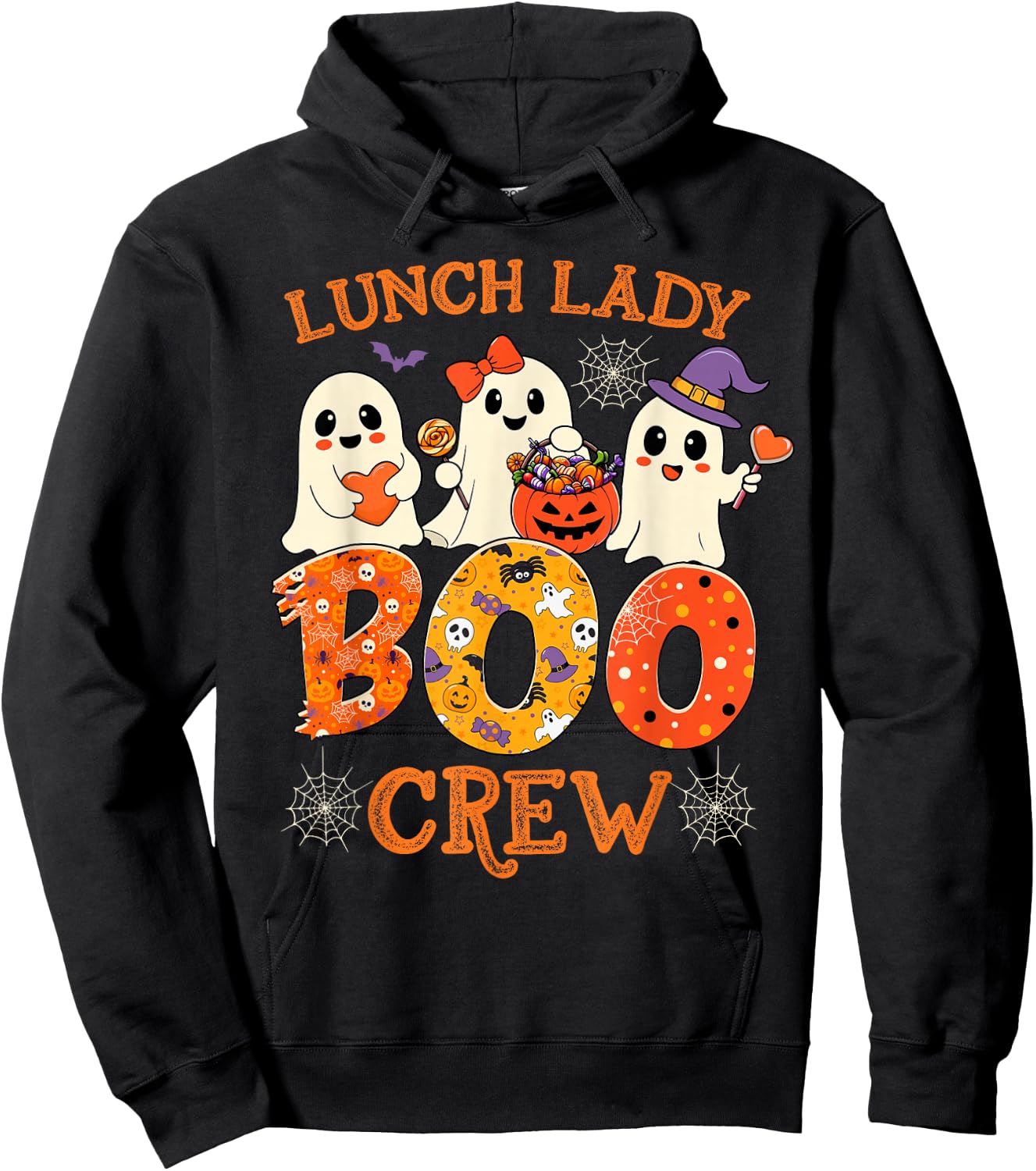 Lunch Lady Boo Crew Funny Halloween Spooky Costume Women Hoodie - Hoodie | Black
