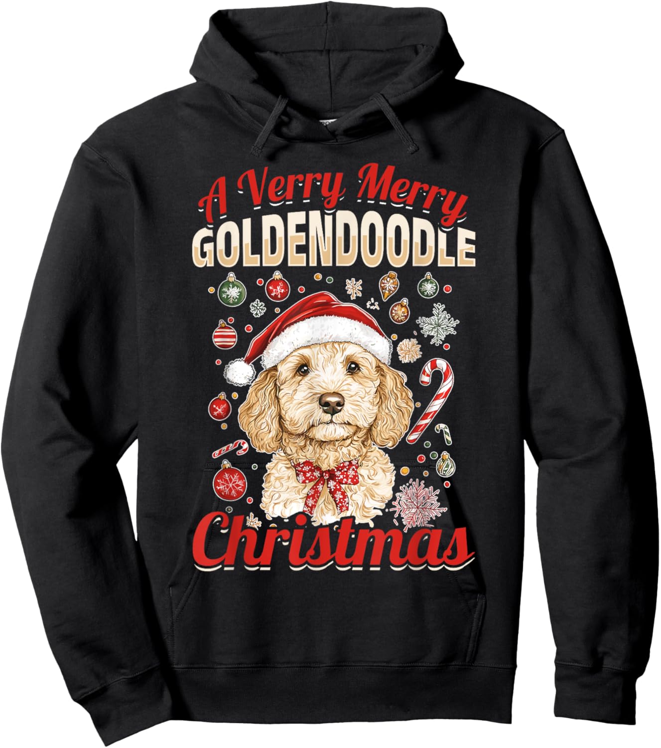 Goldendoodle Christmas Dog Breed A Very Merry Goldendoodle Hoodie - Hoodie | Black