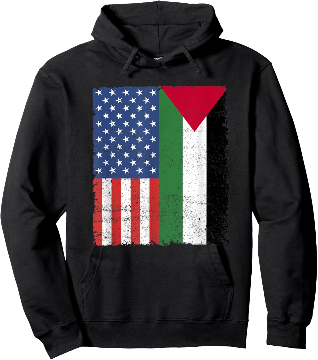 Palestinian American Flag Free Palestine Free Gaza Palestine Hoodie - Hoodie | Black