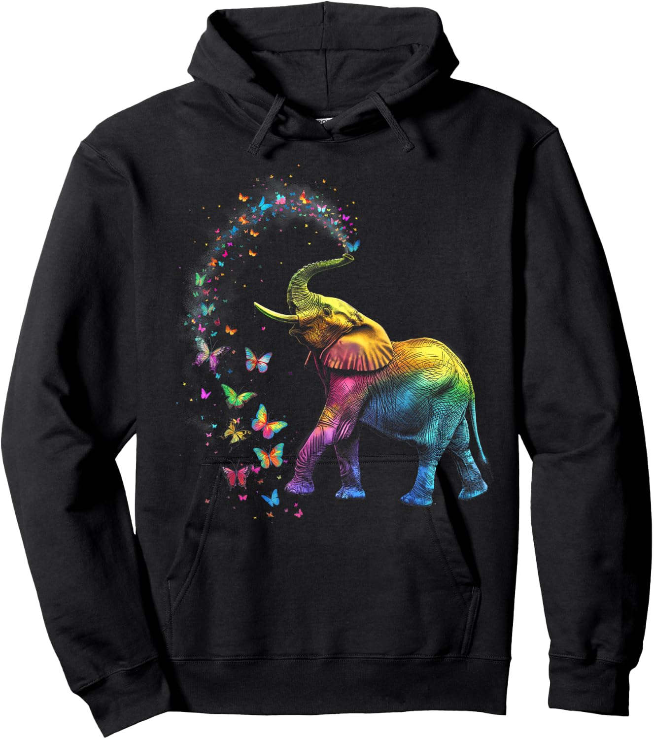 Elephant Spraying Butterflies Funny Elephant Lover Hoodie - Hoodie | Black