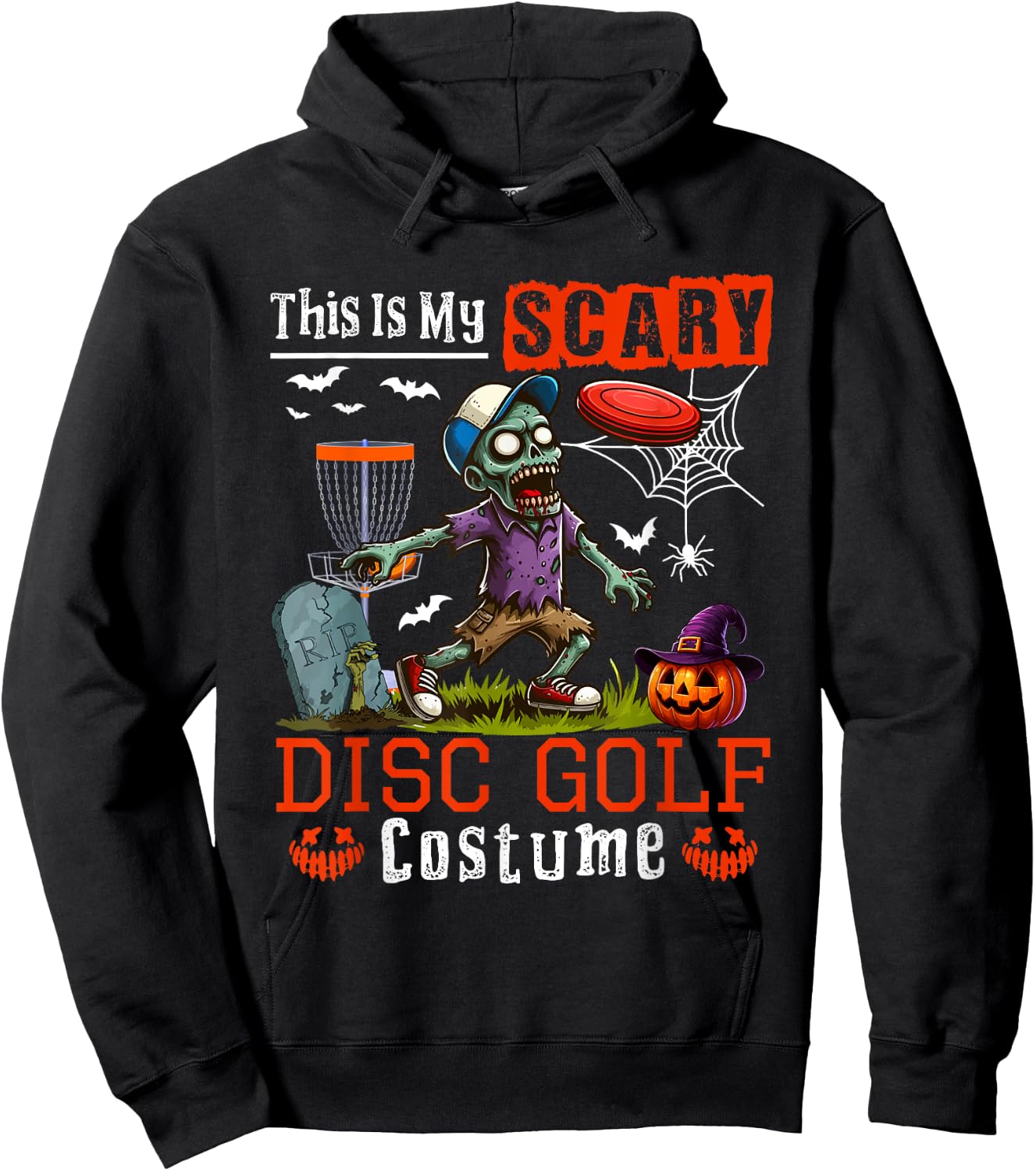 My Scary Disc Golf Costume Horror Halloween Player Kids Hoodie - Hoodie | Black