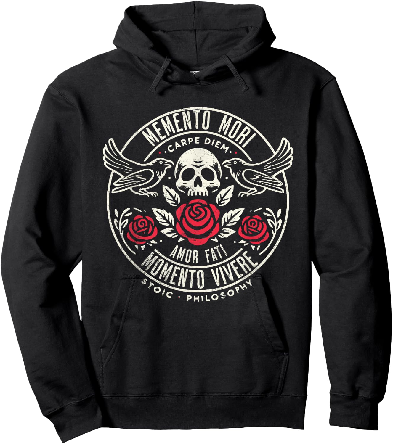 Memento Mori, Amor Fati, Stoic Quote Philosophy Hoodie - Hoodie | Black
