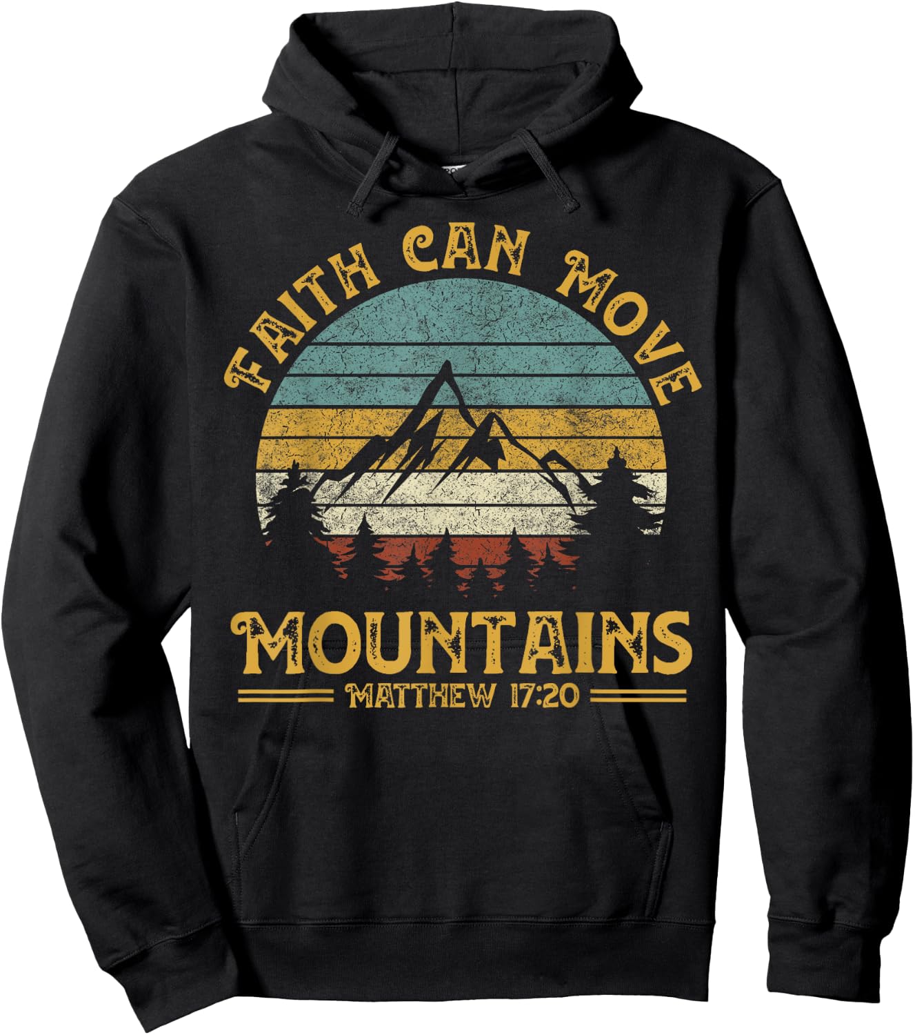 Faith Can Move Mountains Religious Christian Camping Gift Hoodie - Hoodie | Black