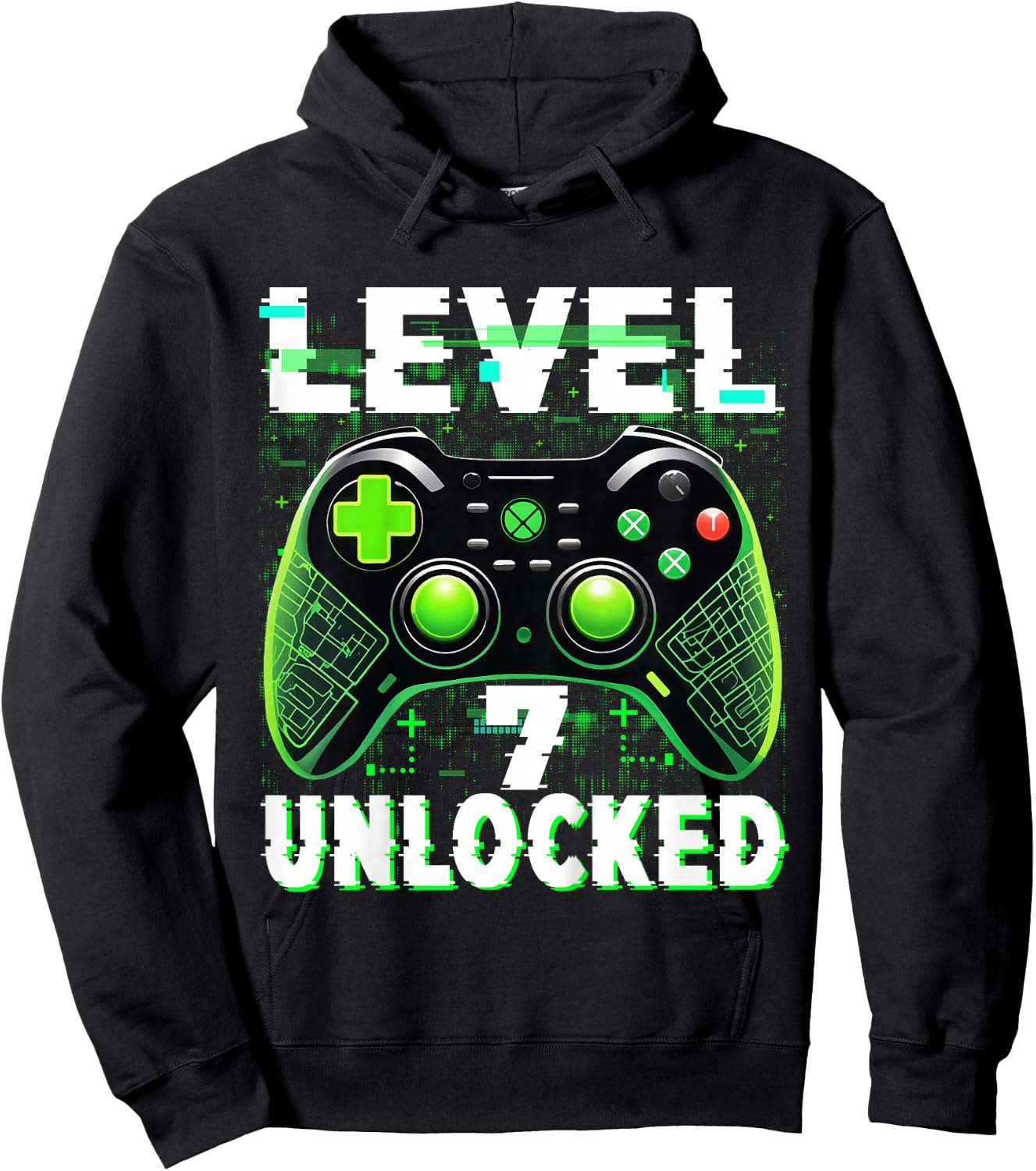 Kids Level 7 Unlocked Shirt Funny Video Gamer Geek 6th Birthday Hoodie - Hoodie | Black
