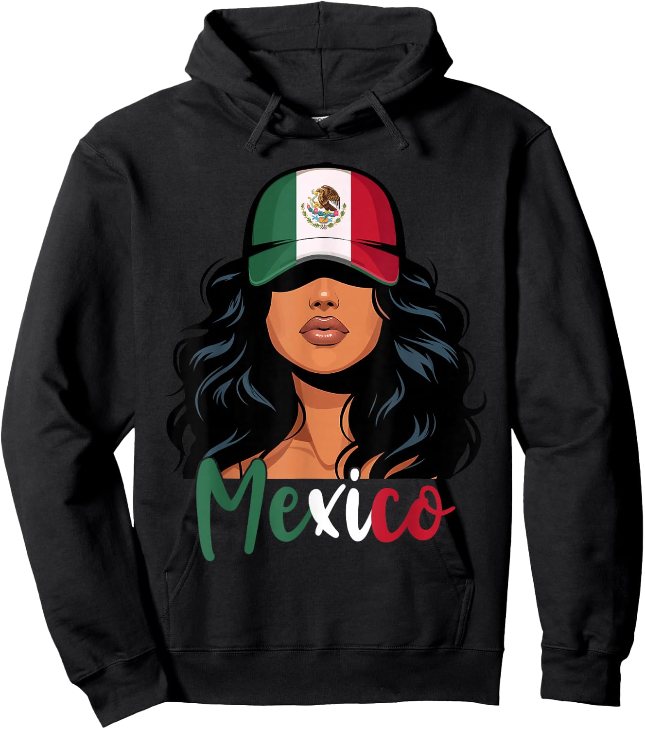 Mexican Girl Mexico Flag Proud Mexicana Women Hoodie - Hoodie | Black
