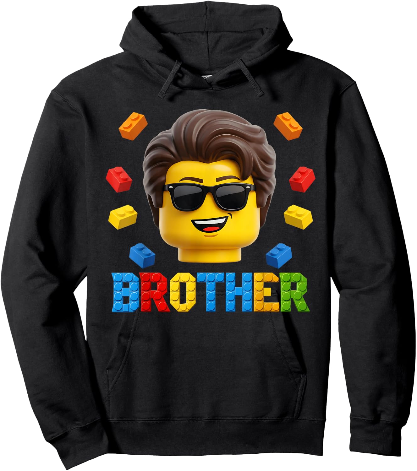 Brother Master Builder Boy Building Bricks Blocks Family Hoodie - Hoodie | Black