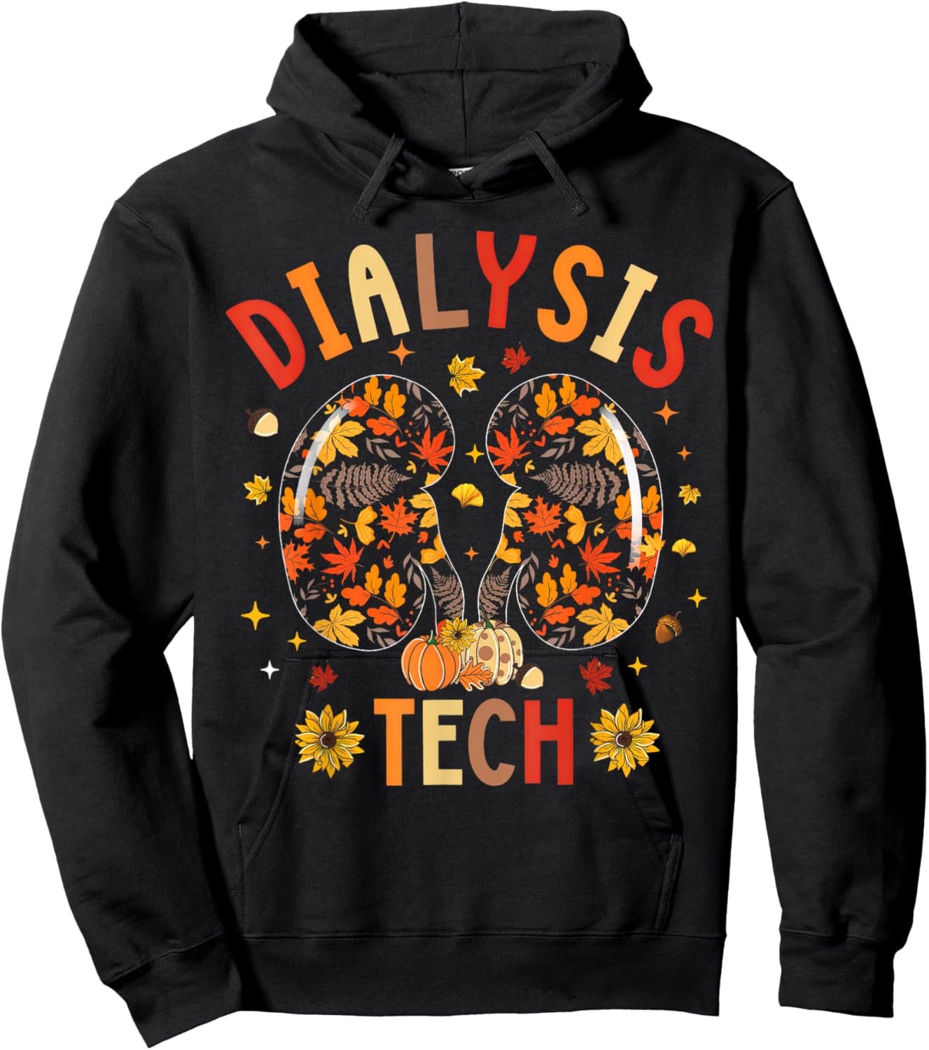 Dialysis Tech Kidney Nephrology Nurse Fall Thanksgiving Hoodie - Hoodie | Black