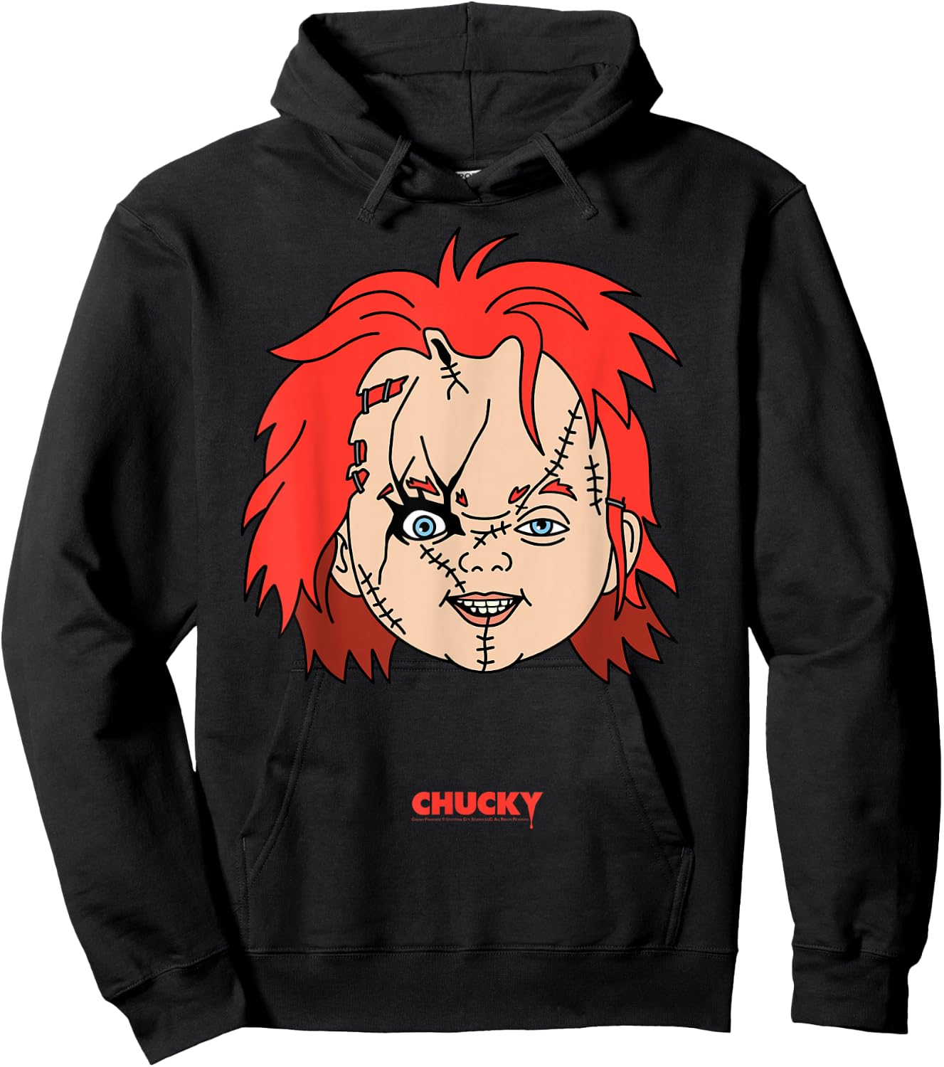 Chucky Big Face Portrait Hoodie - Hoodie | Black