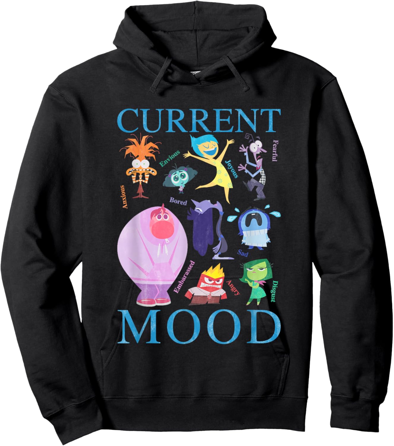 Disney Pixar Inside Out 2 Current Mood Many Emotions Vintage Hoodie - Hoodie | Black