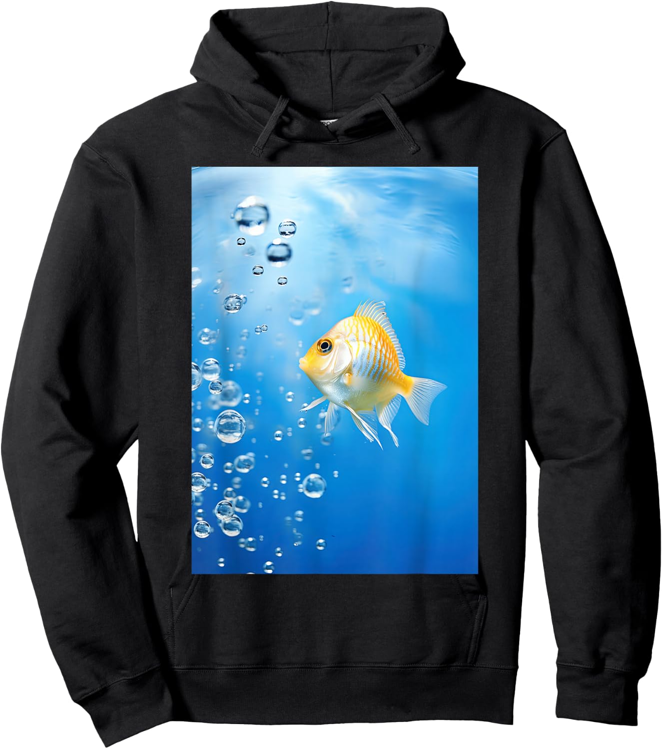 Frutiger Aero: Fish and a Bubble in Water Hoodie - Hoodie | Black