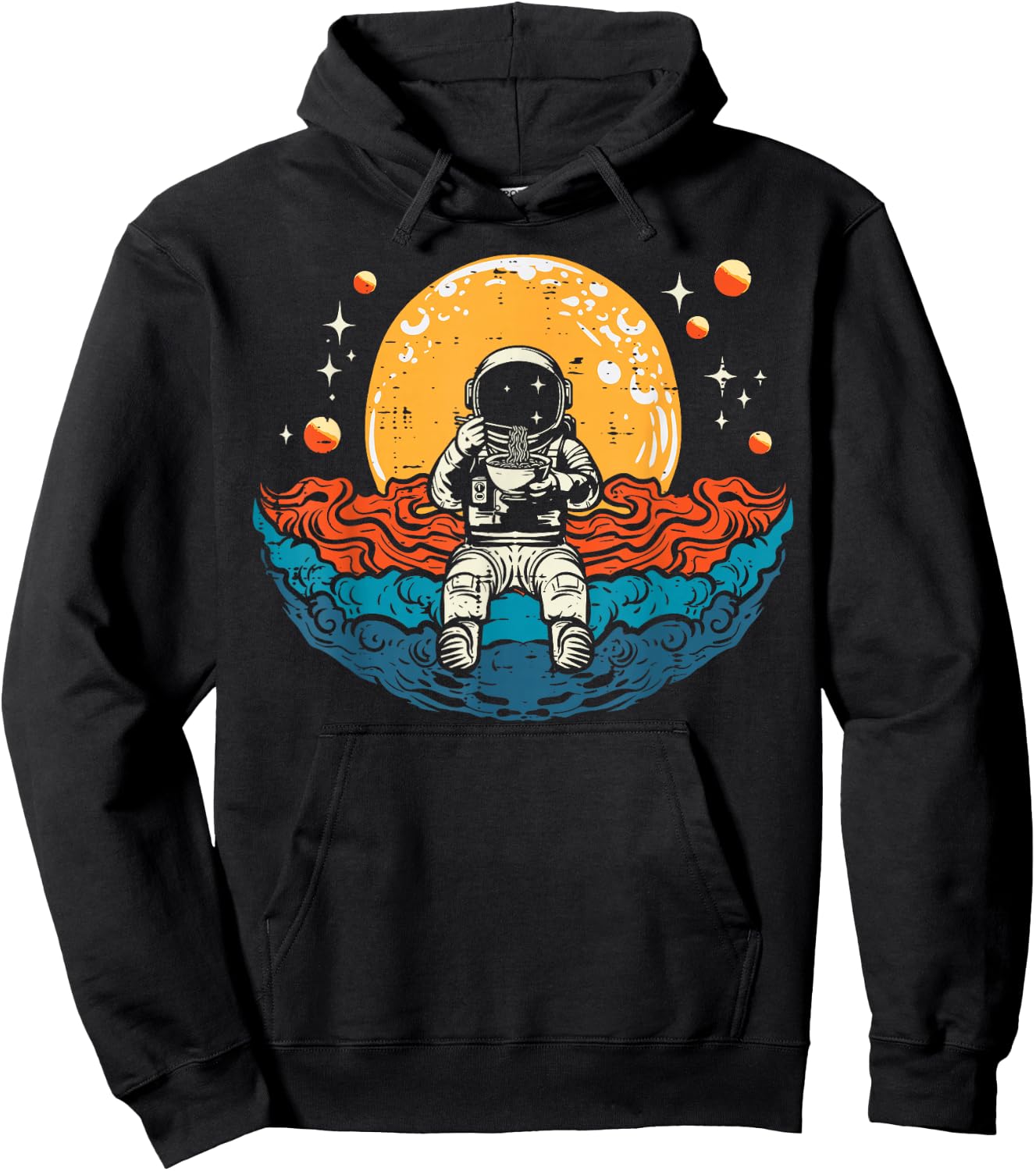 Astronaut Ramen Wave Space Japanese Noodle Men Women Kids Hoodie - Hoodie | Black