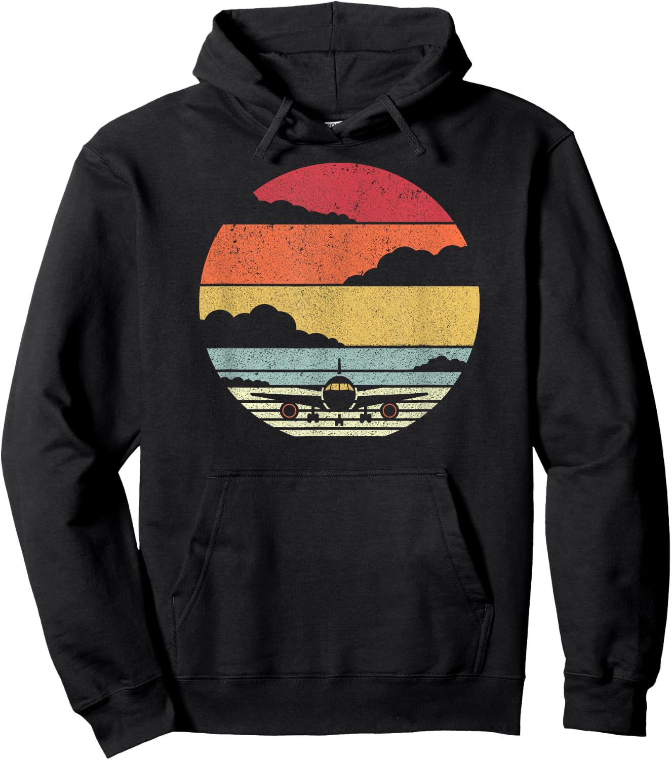 Airplane Shirt. Retro Style Pilot Hoodie - Hoodie | Black