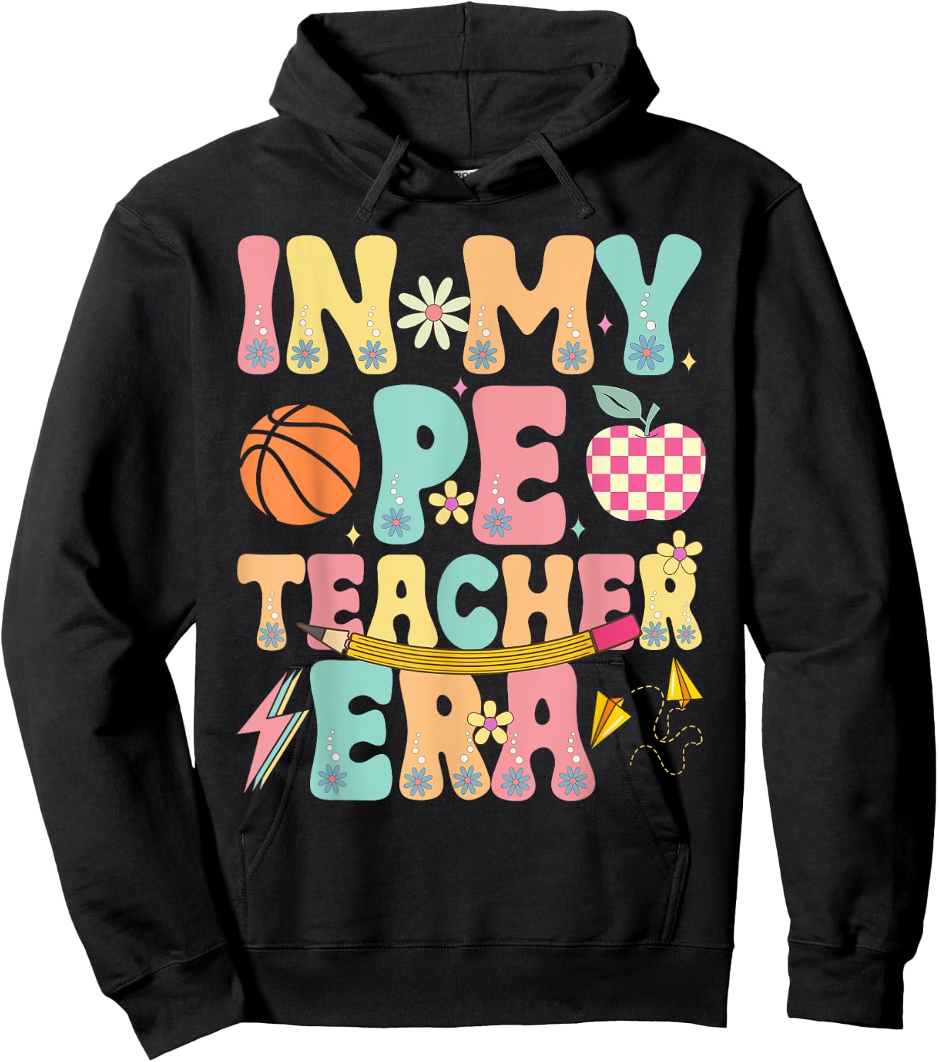 In My PE Teacher Era Physical Education Back To School Hoodie - Hoodie | Black