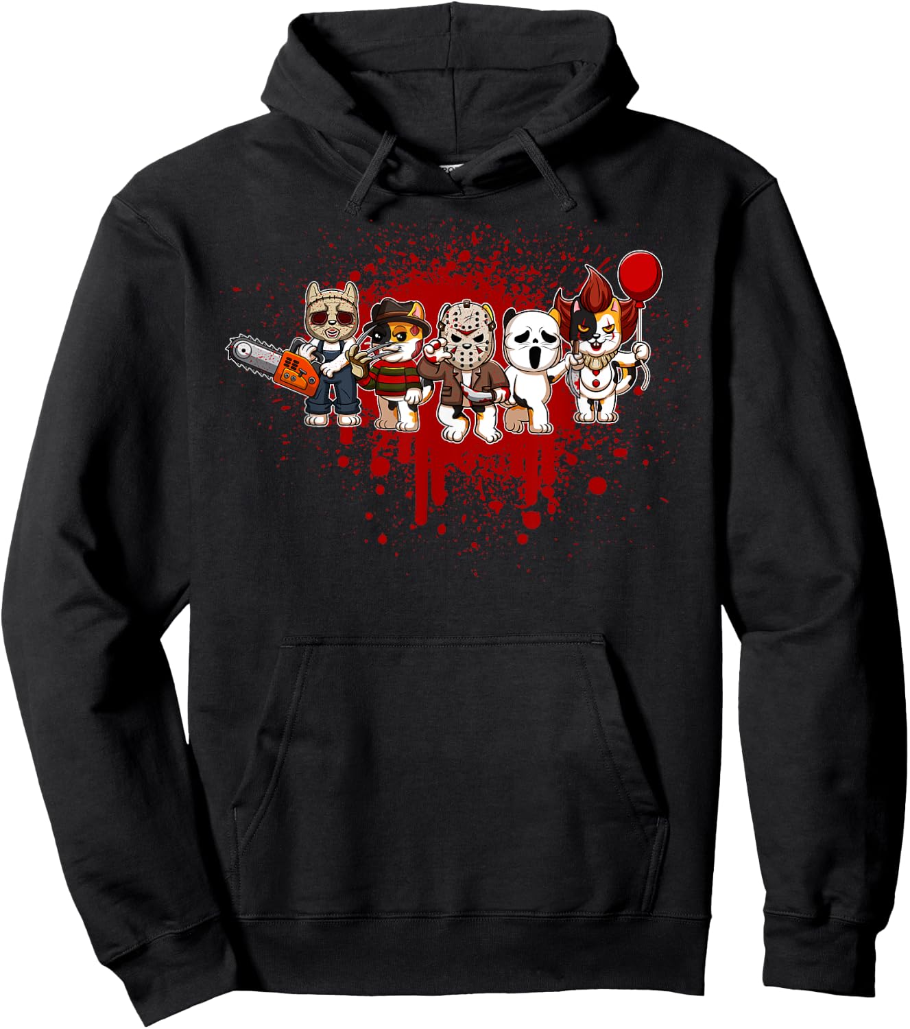 My Little Horror Crew - Halloween Calico Cat Women Hoodie - Hoodie | Black