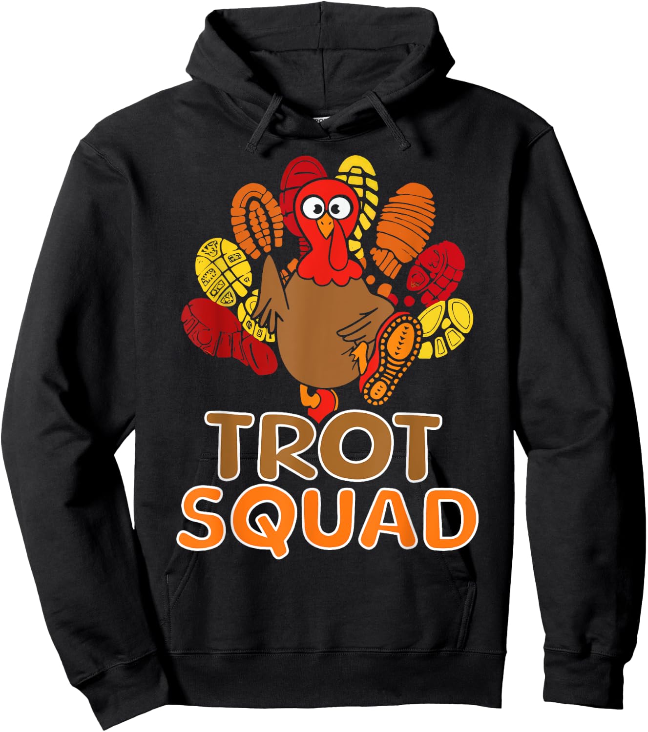Trot Squad Running Turkey Trot Family Thanksgiving Runners Hoodie - Hoodie | Black