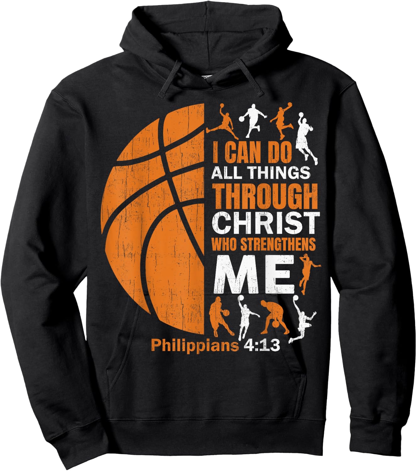 Basketball T Shirt Christian Christ Bible Verse Men Players Hoodie - Hoodie | Black