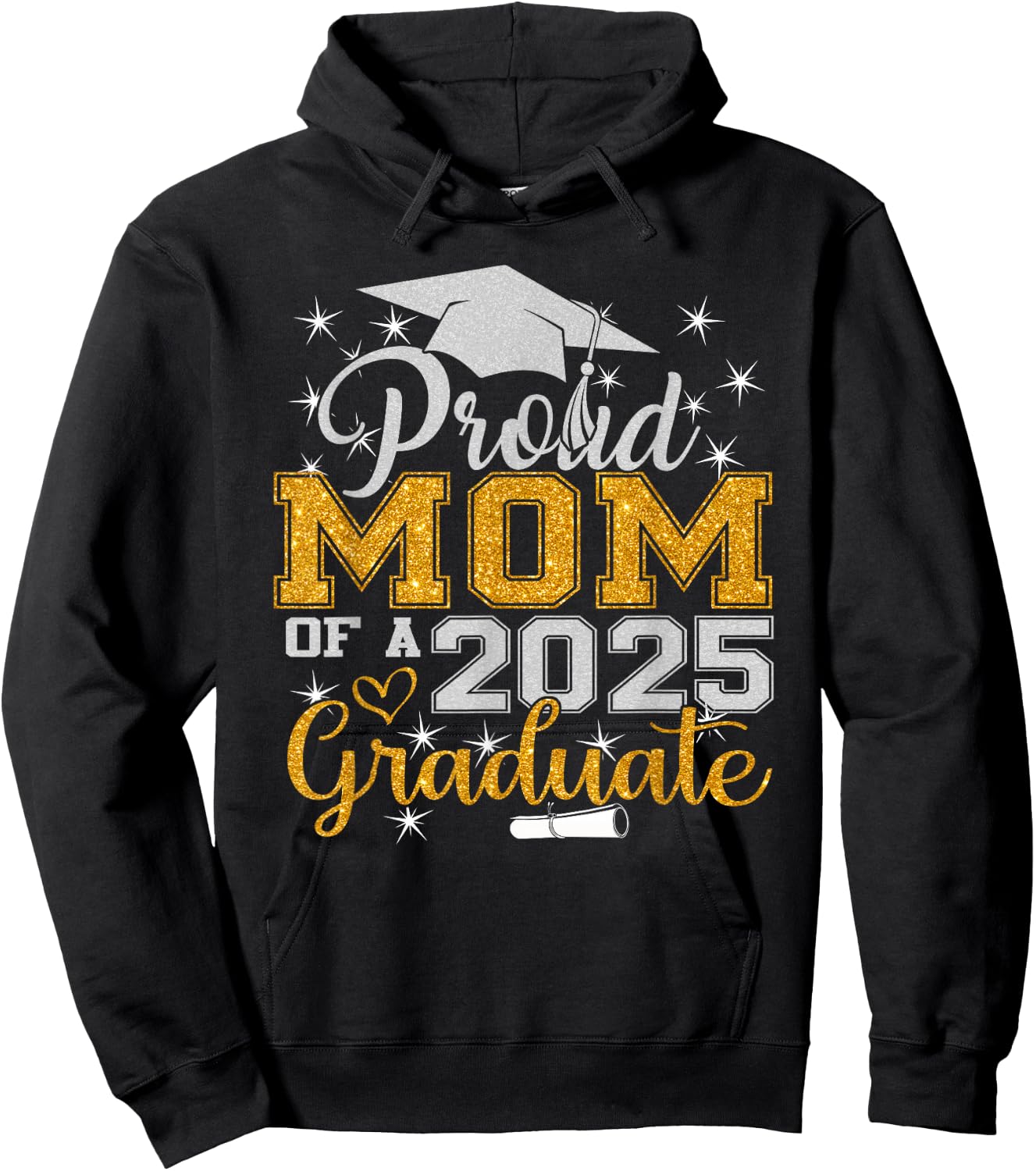 Proud Mom of a 2025 Graduate Class Senior Graduation mother Hoodie - Hoodie | Black