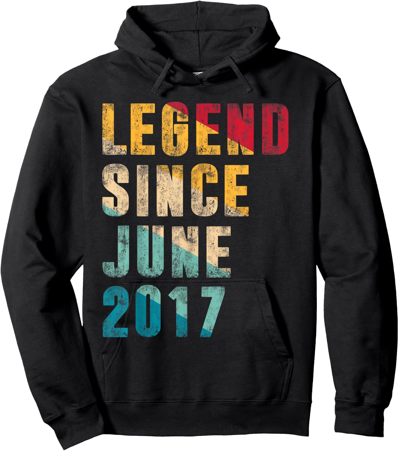 7 Years Old Bday Gifts Legend Since June 2017 7th Birthday Hoodie - Hoodie | Black